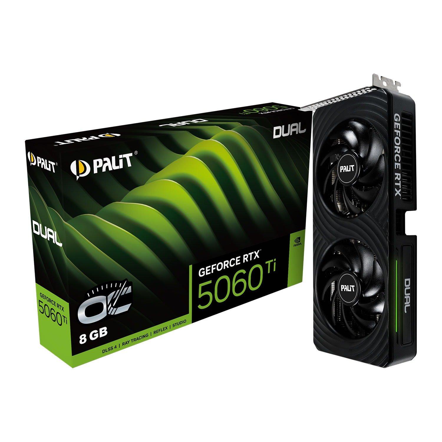 Black - PALIT - Palit NVIDIA GeForce RTX 5060 Ti Dual Graphics Card for Gaming - 8GB - 1