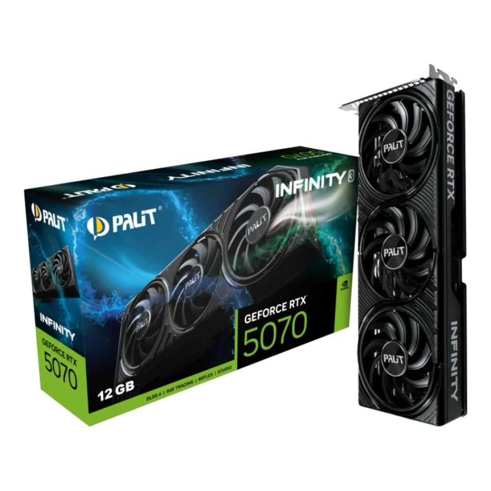 Black - PALIT - Palit NVIDIA Geforce RTX 5070 Infinity 3 Graphics Card for Gaming - 12GB - 1
