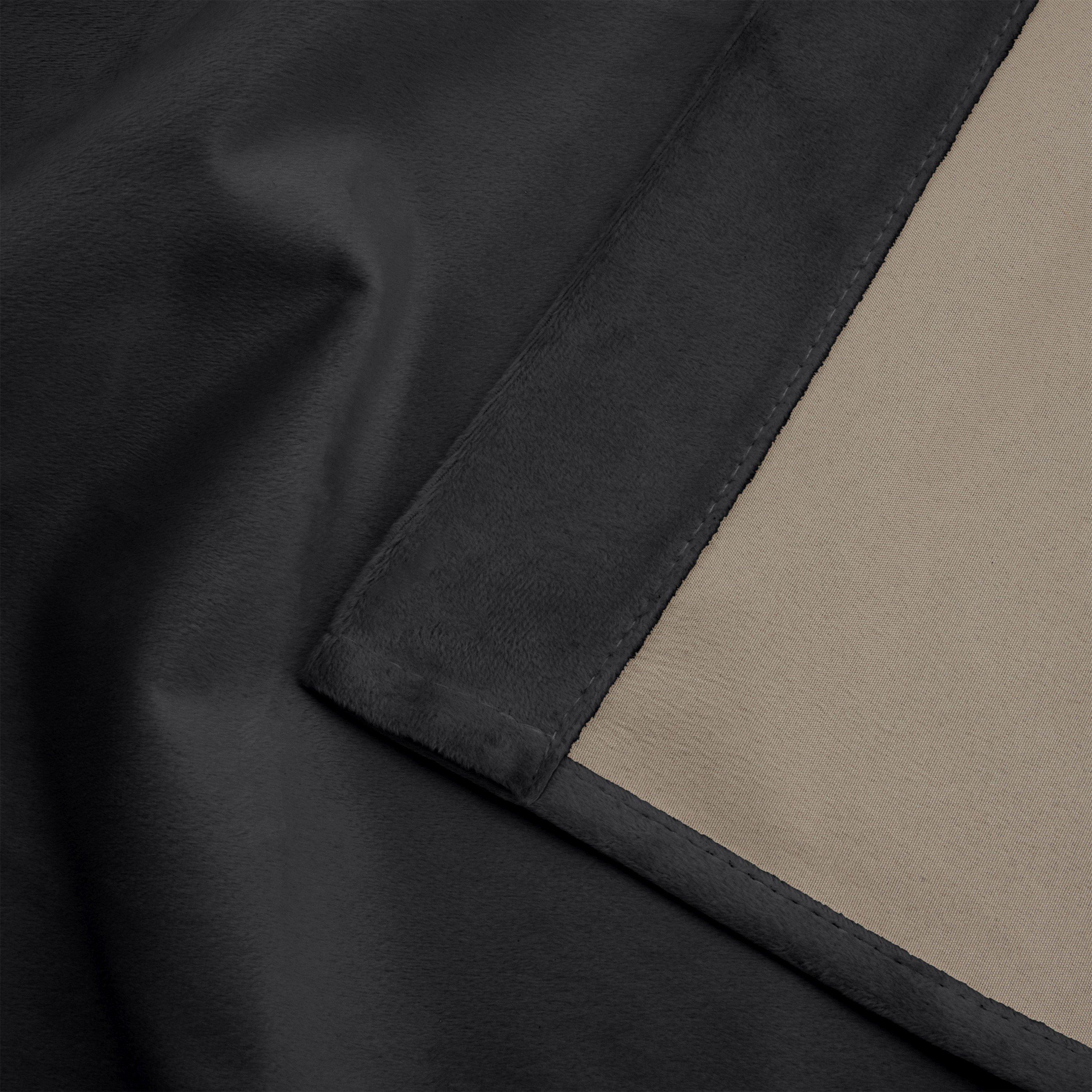 Black - Alan Symonds - Triple Woven Blackout Velvet Ring Top Curtains wit - 4