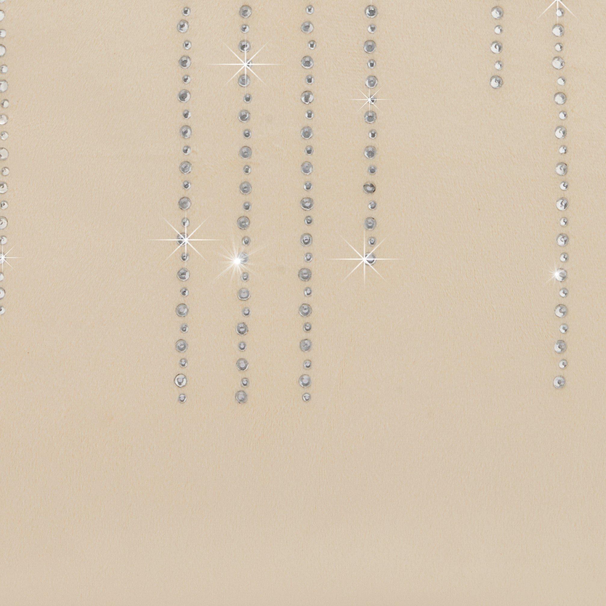 Cream - Alan Symonds - Velvet Feel Cushion with Cascading Diamante Studs - 3