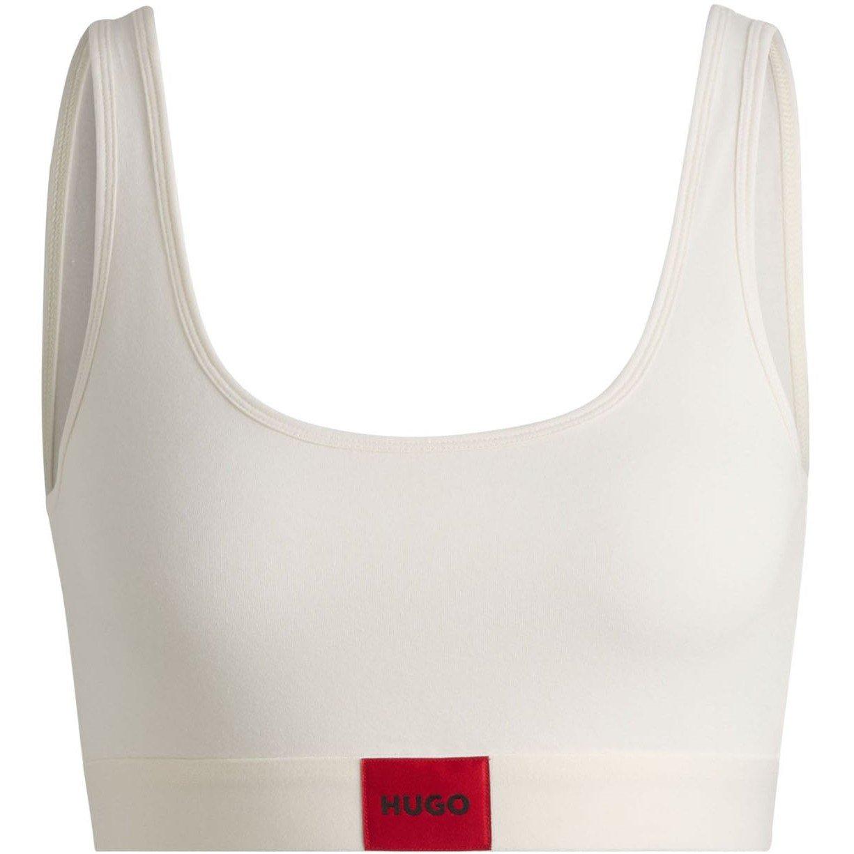 Natural - Hugo - Red Logo Label Stretch Cotton Bralette - 4