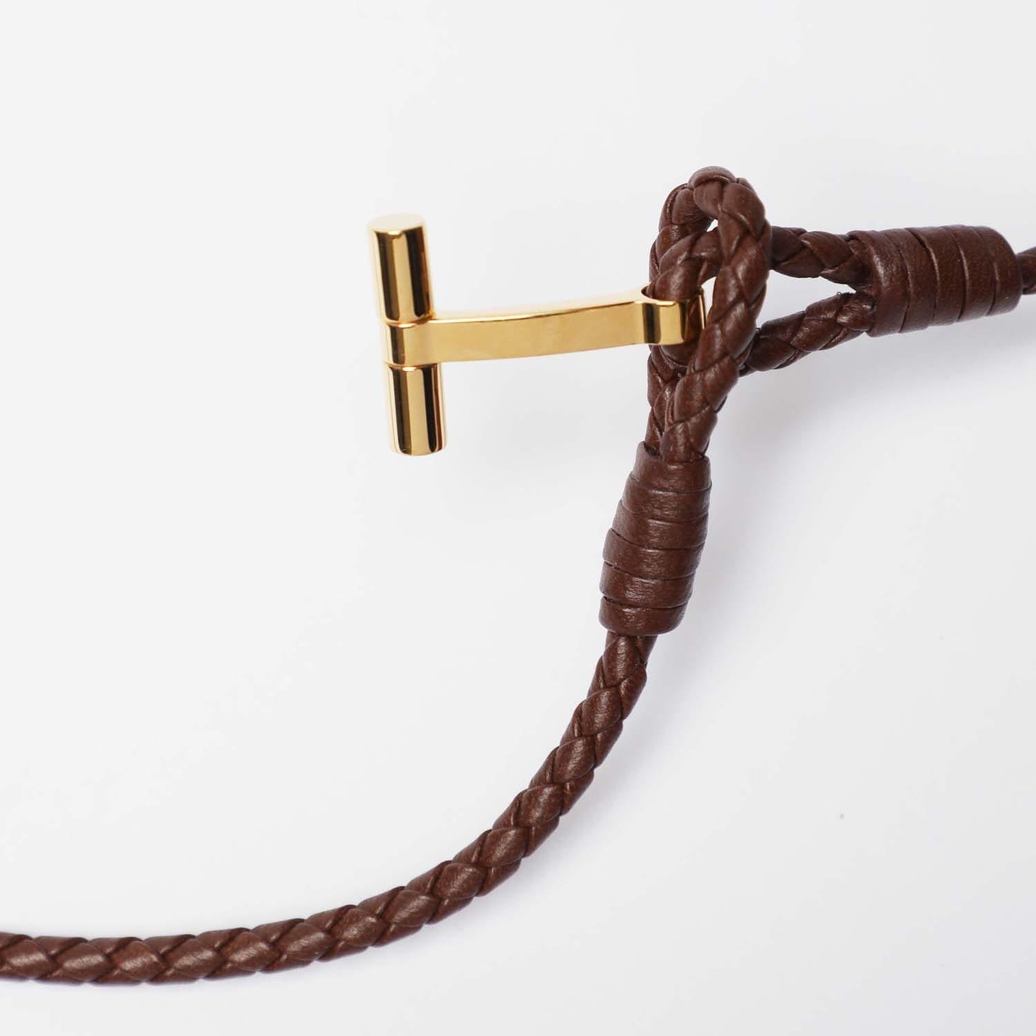 Tan - Tom Ford - Braided Leather Bracelet - 2