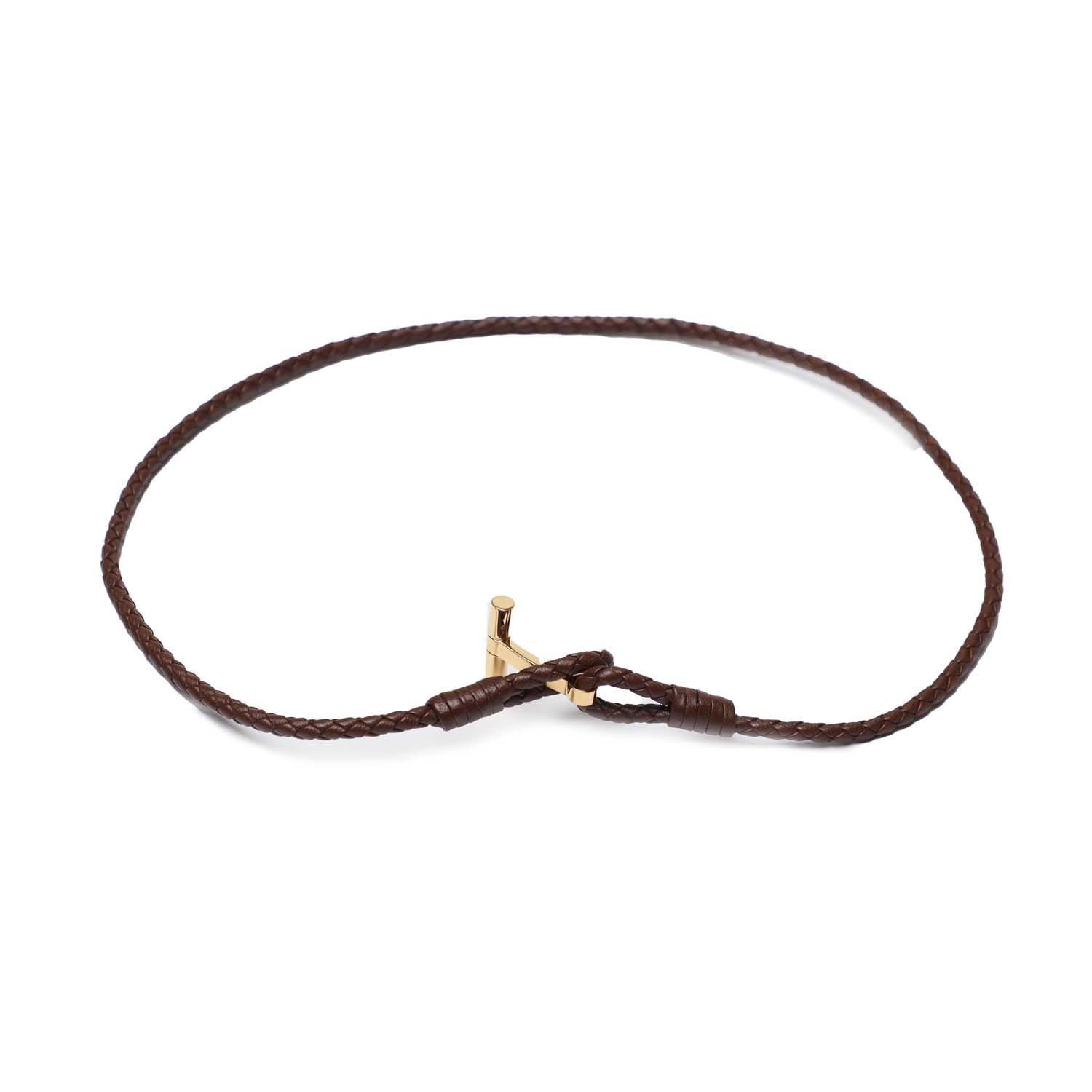 Tan - Tom Ford - Braided Leather Bracelet - 3