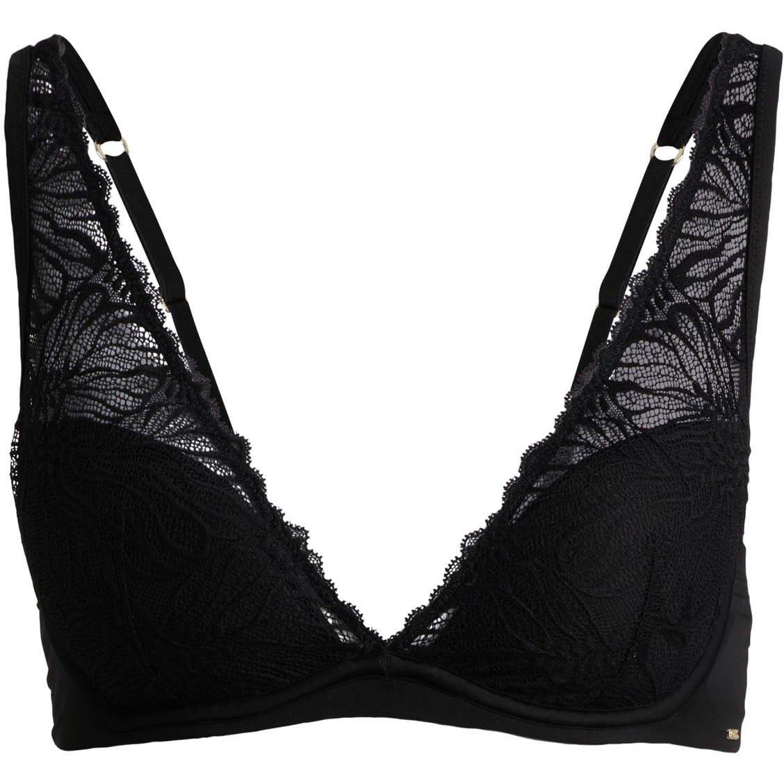 Black - Boss - Logo Trim Underwired Bra - 5