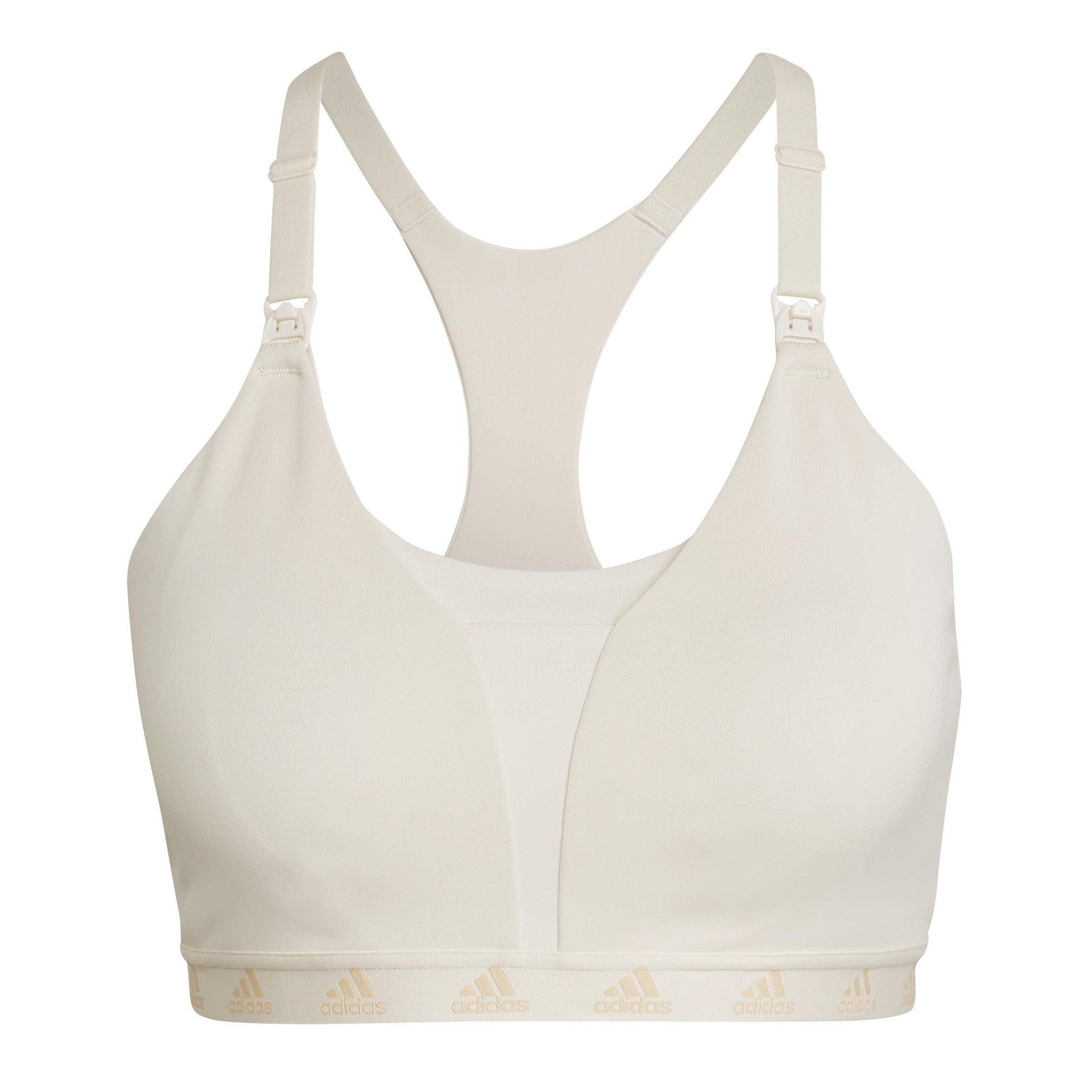 White - adidas - Grow Positivity Light Support Nursing Bra - 1