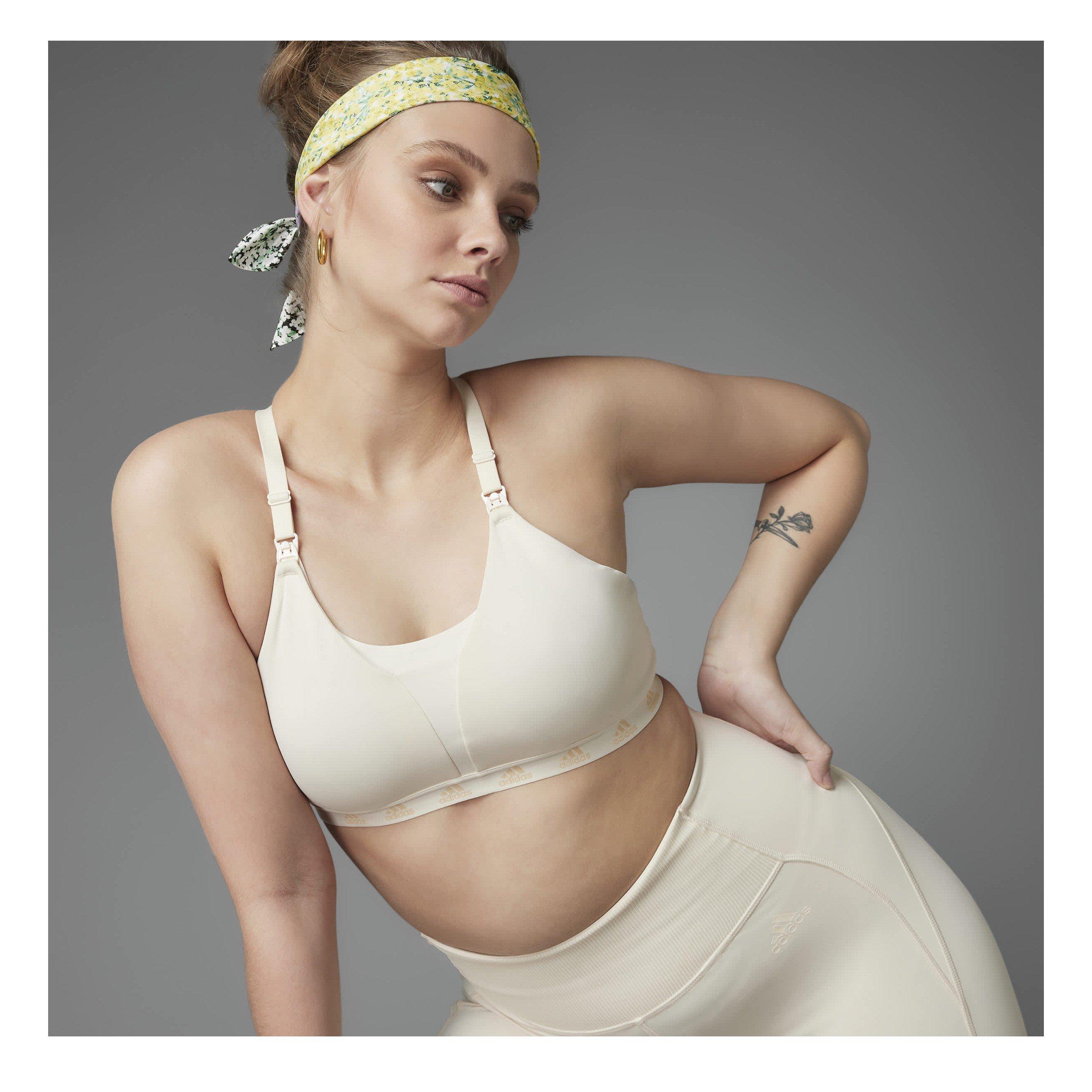 White - adidas - Grow Positivity Light Support Nursing Bra - 2