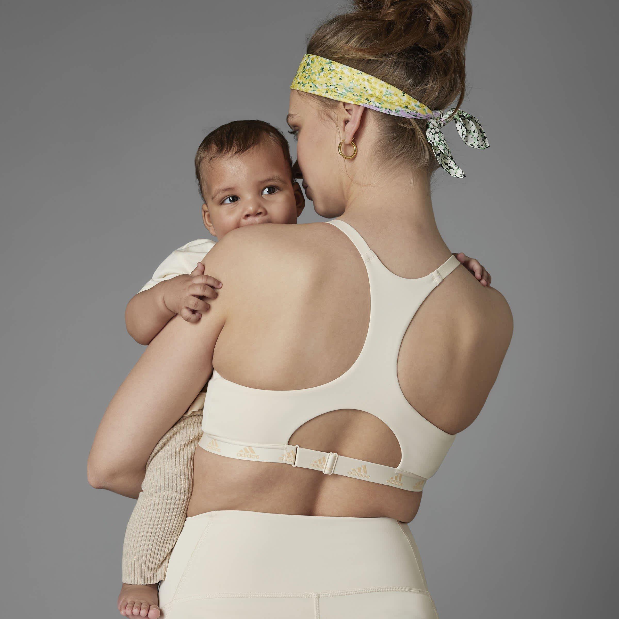 White - adidas - Grow Positivity Light Support Nursing Bra - 3