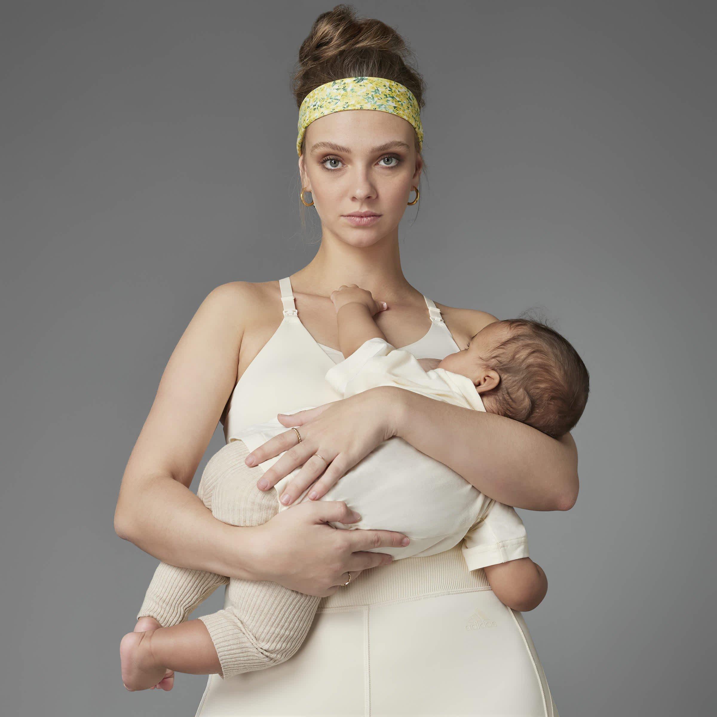 White - adidas - Grow Positivity Light Support Nursing Bra - 5