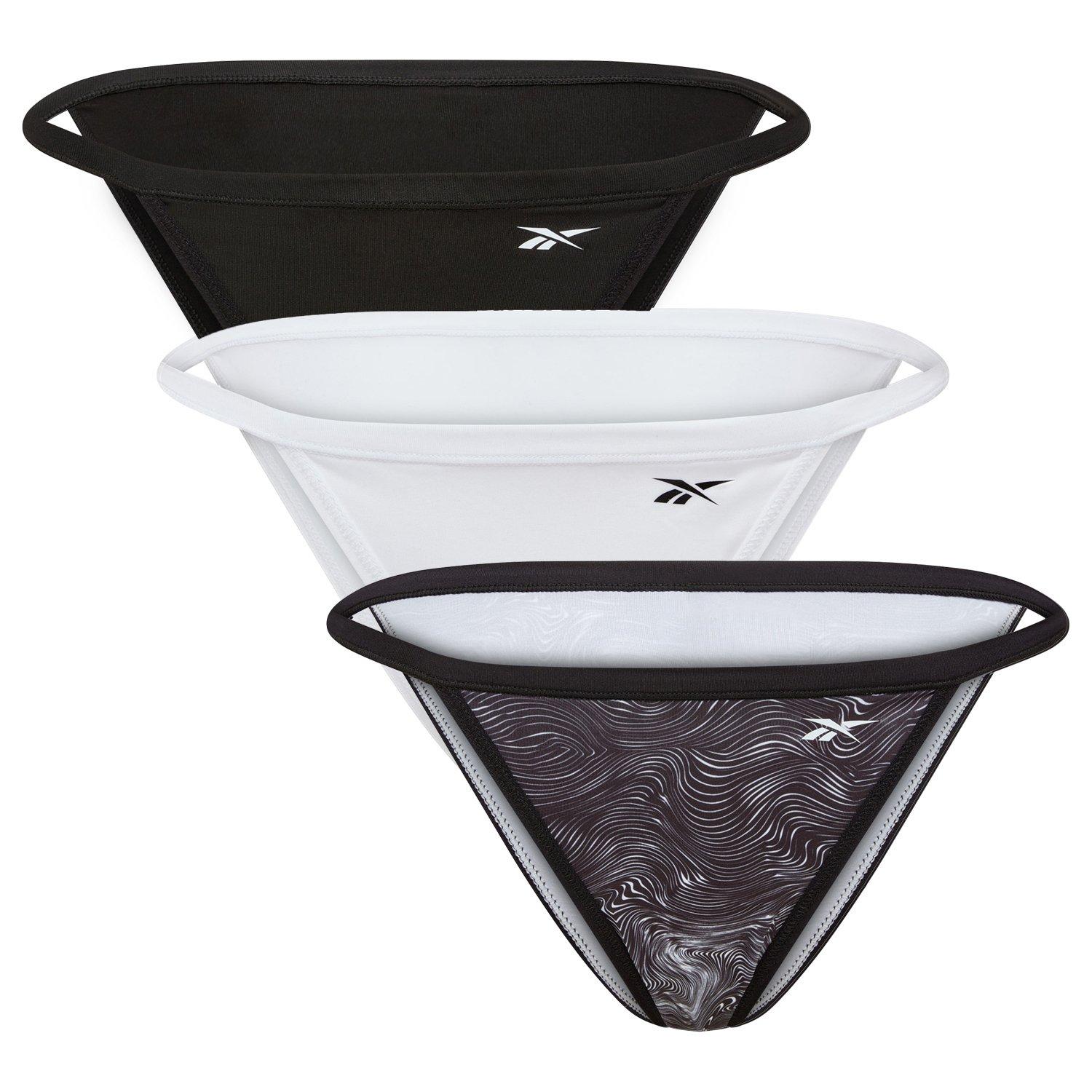 Crna/Bijela/Print - Reebok - Womens 3 pack Tanga Briefs Mandy - 1