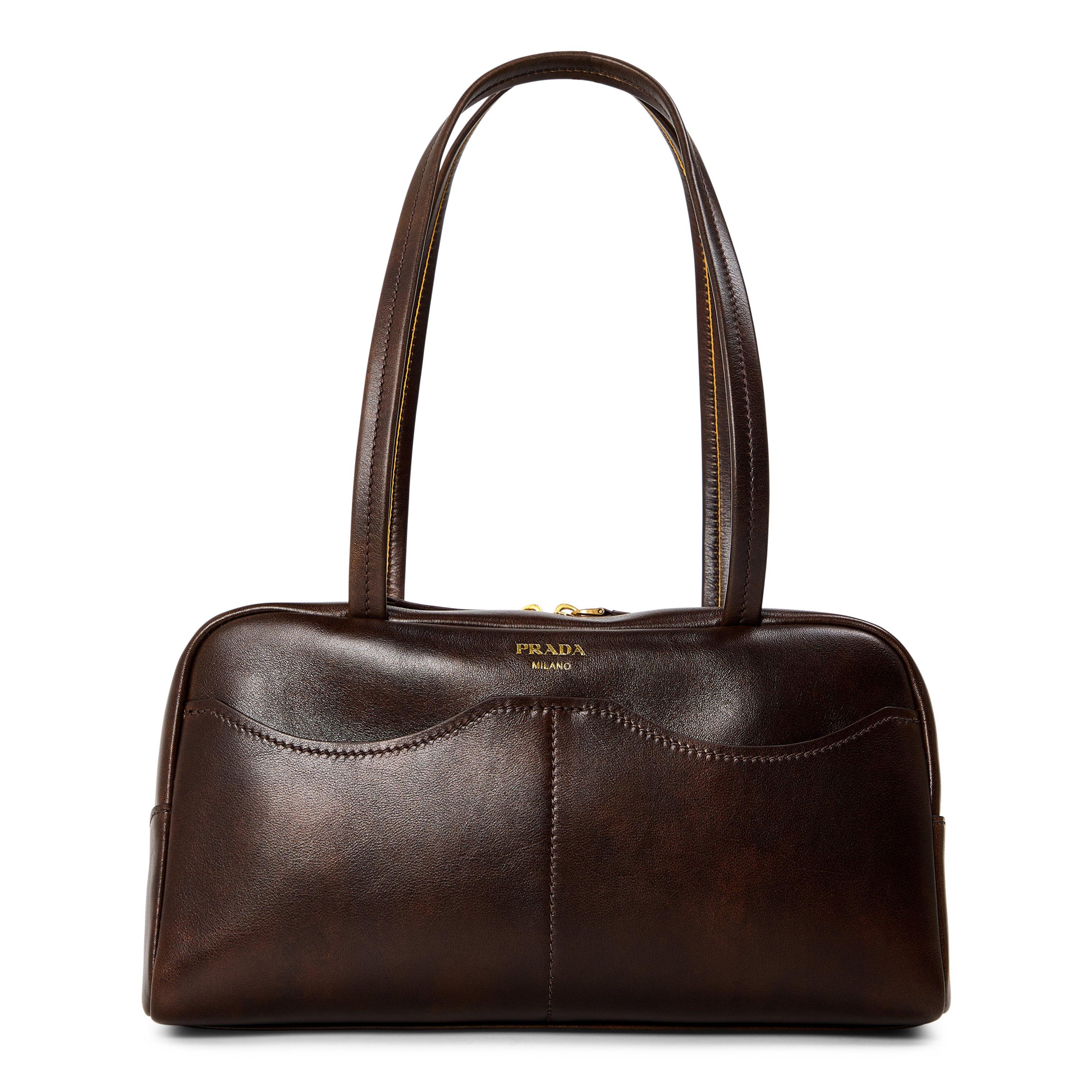 Cocoa Brown - Prada - Women's Bowling Bag - 1