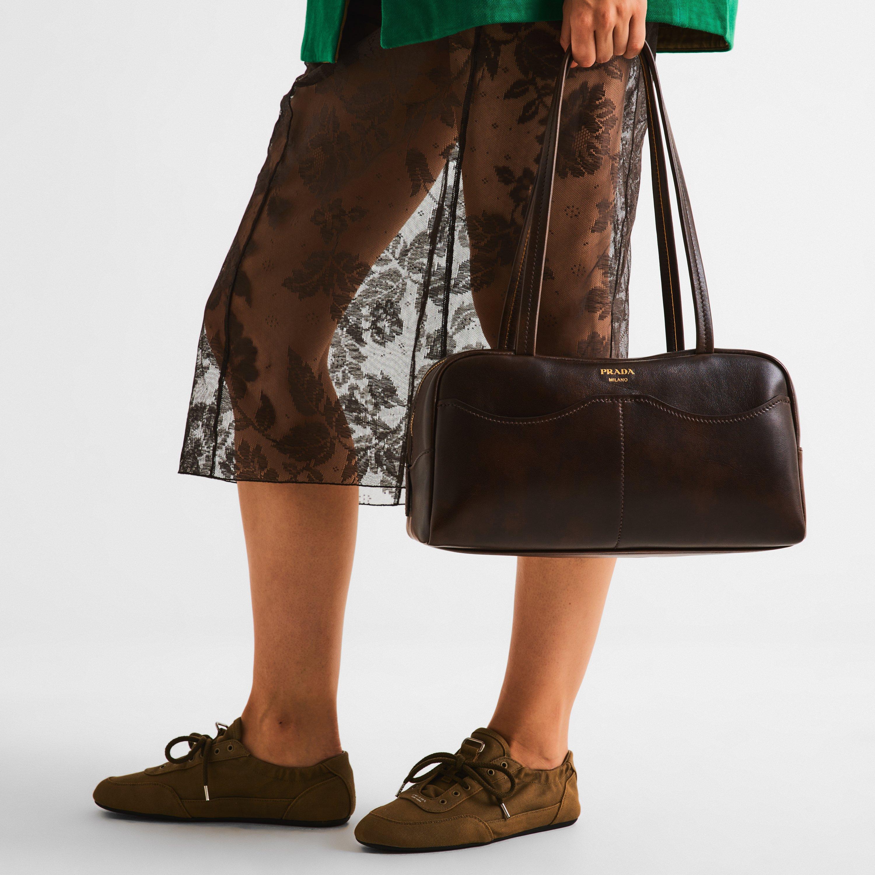 Cocoa Brown - Prada - Women's Bowling Bag - 3