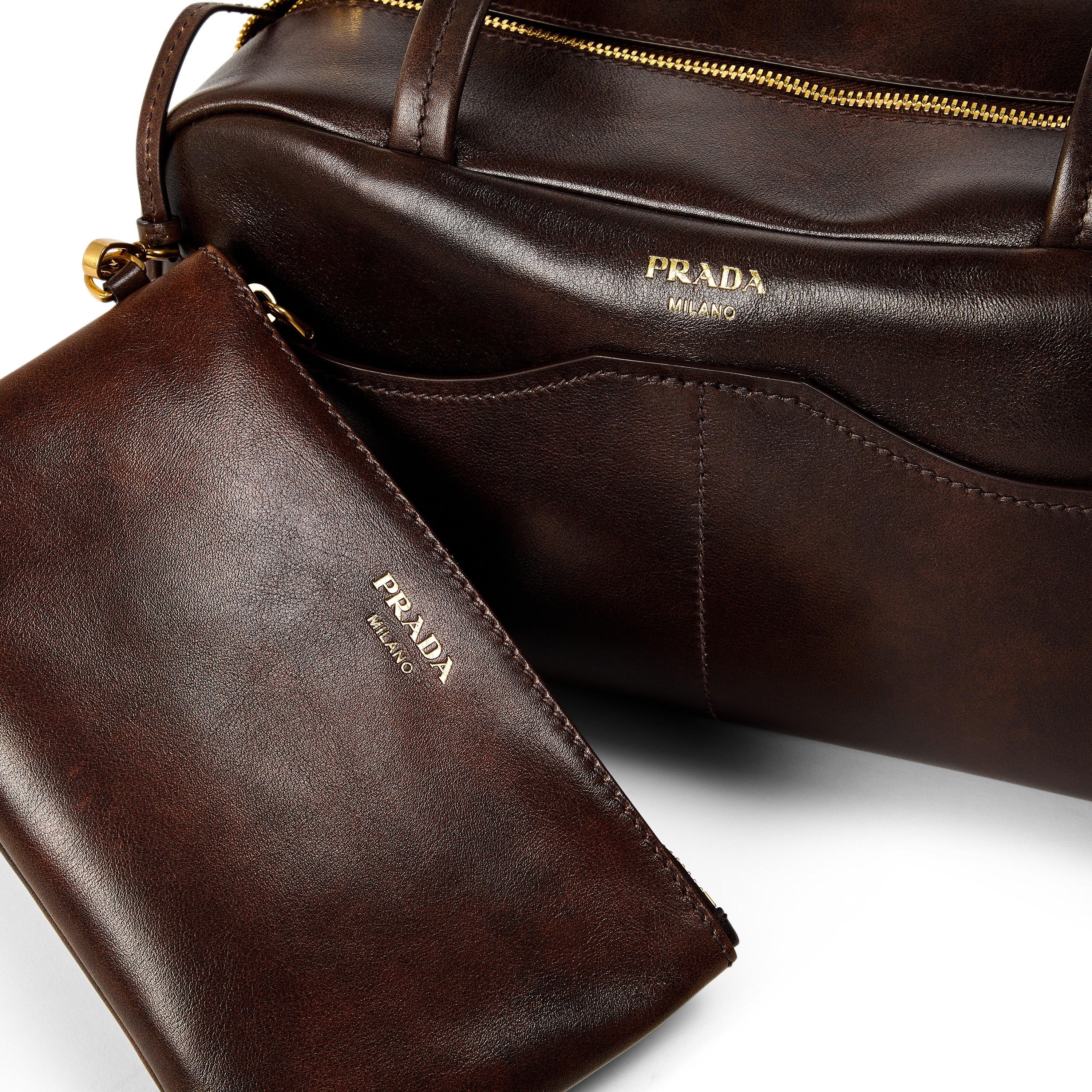 Cocoa Brown - Prada - Women's Bowling Bag - 3
