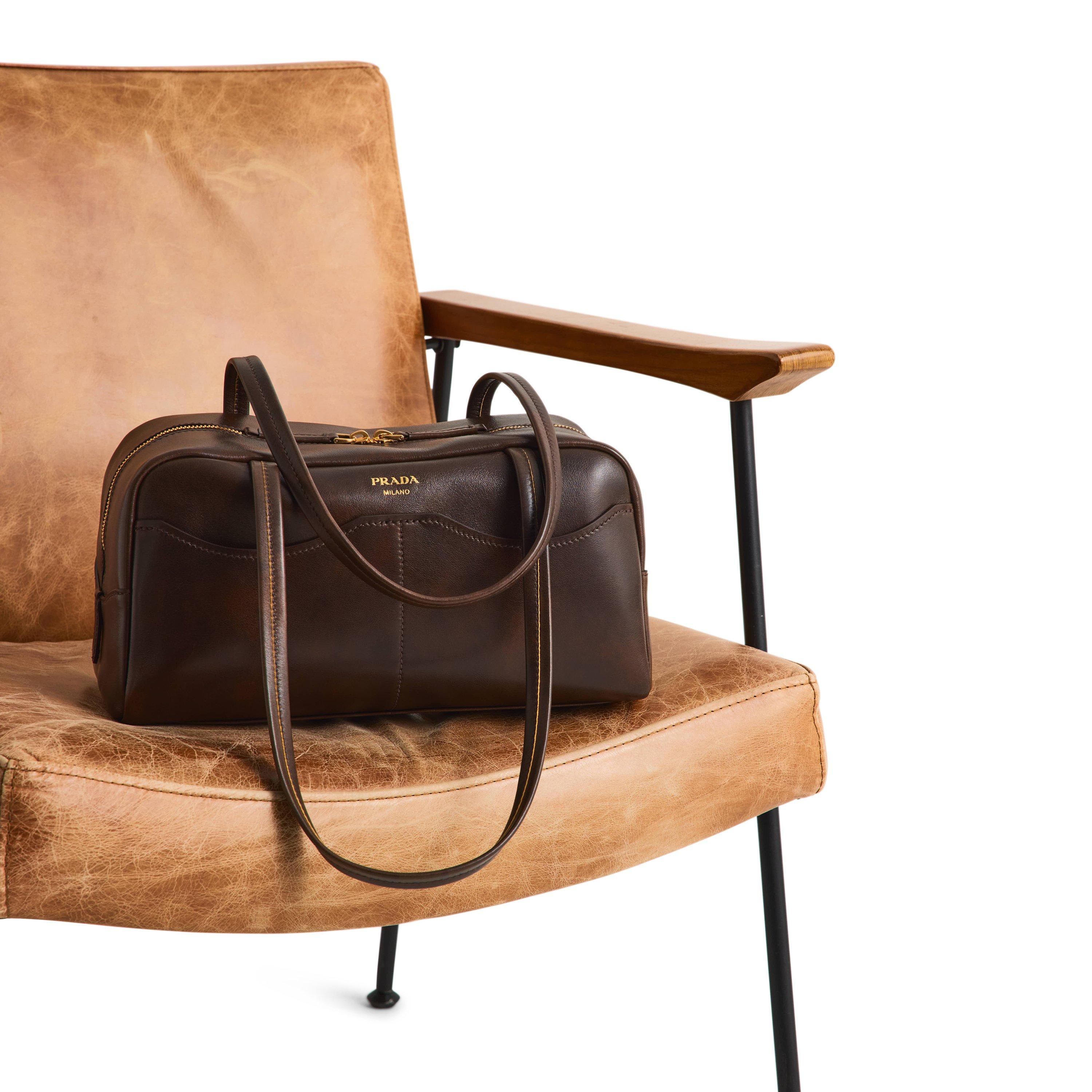 Cocoa Brown - Prada - Women's Bowling Bag - 5