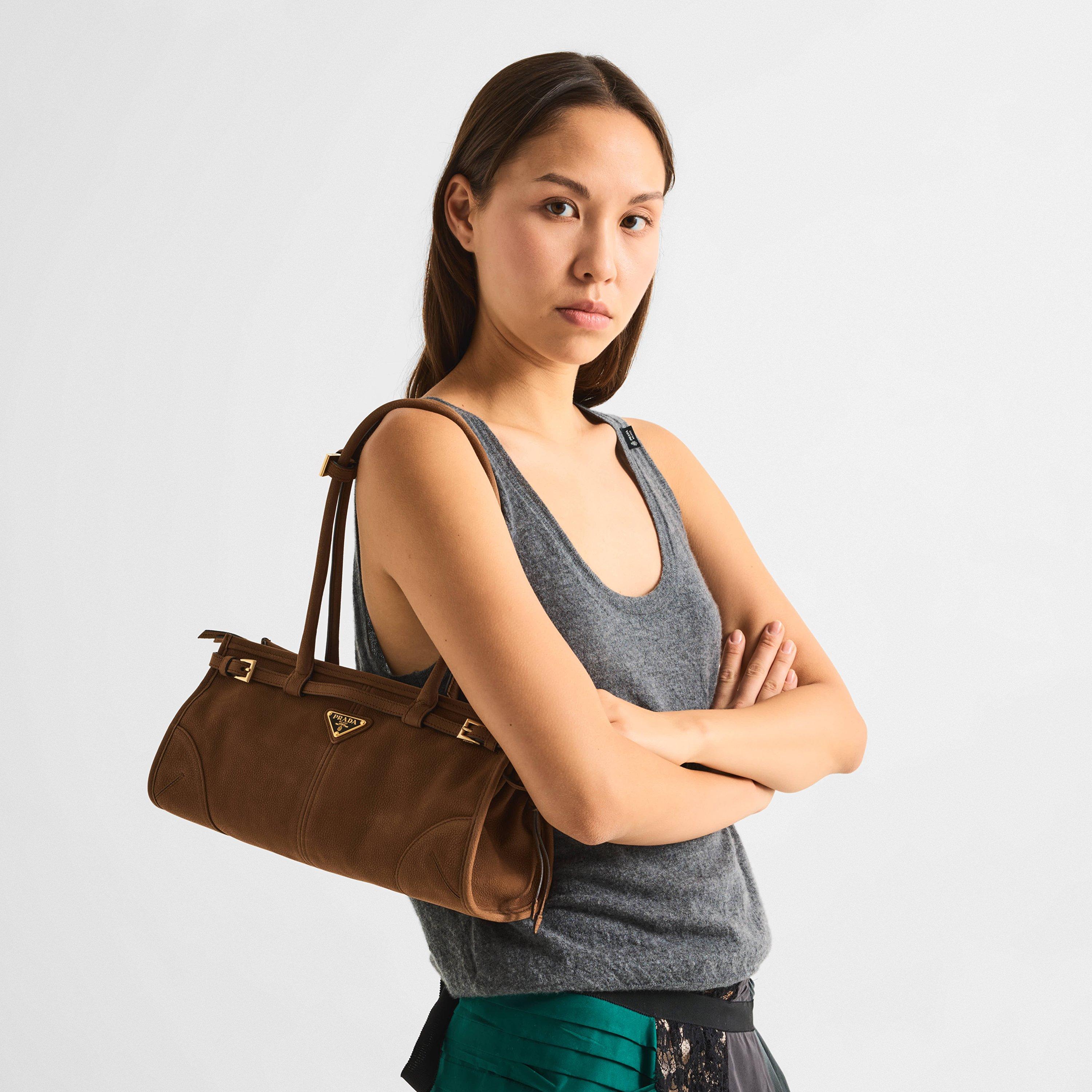 Cacao - Prada - Bonnie medium nubuck leather handbag - 3