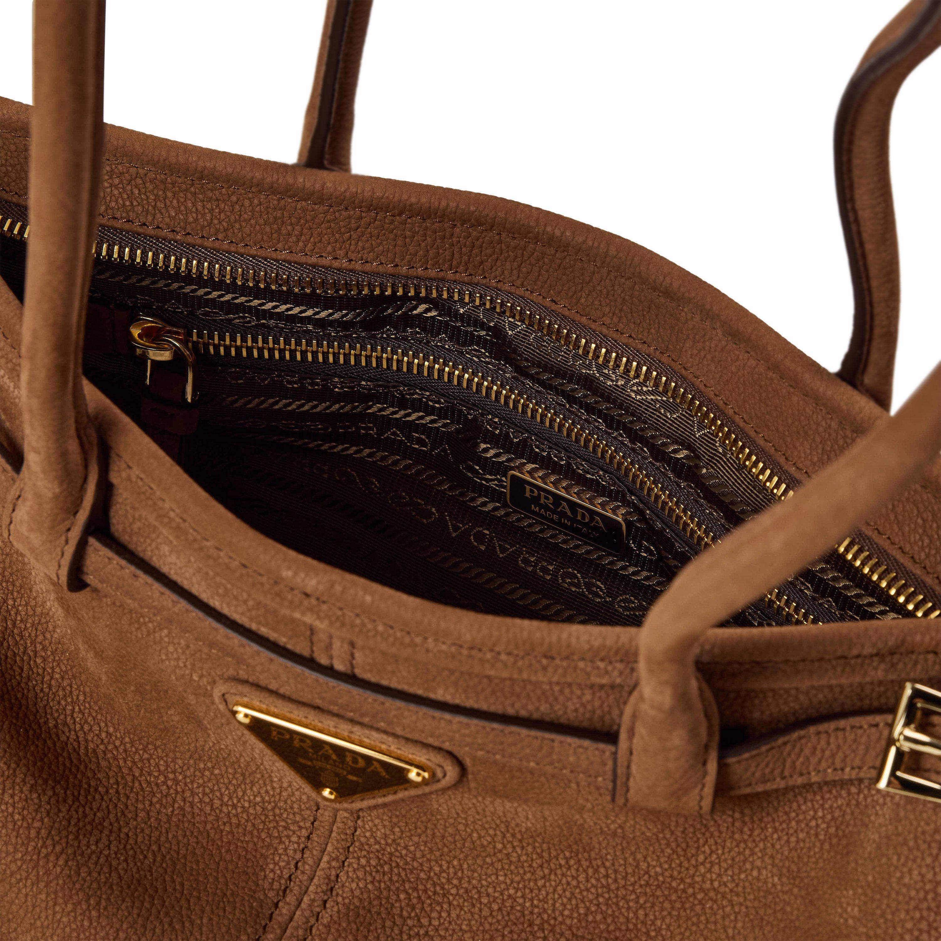 Cacao - Prada - Bonnie medium nubuck leather handbag - 5