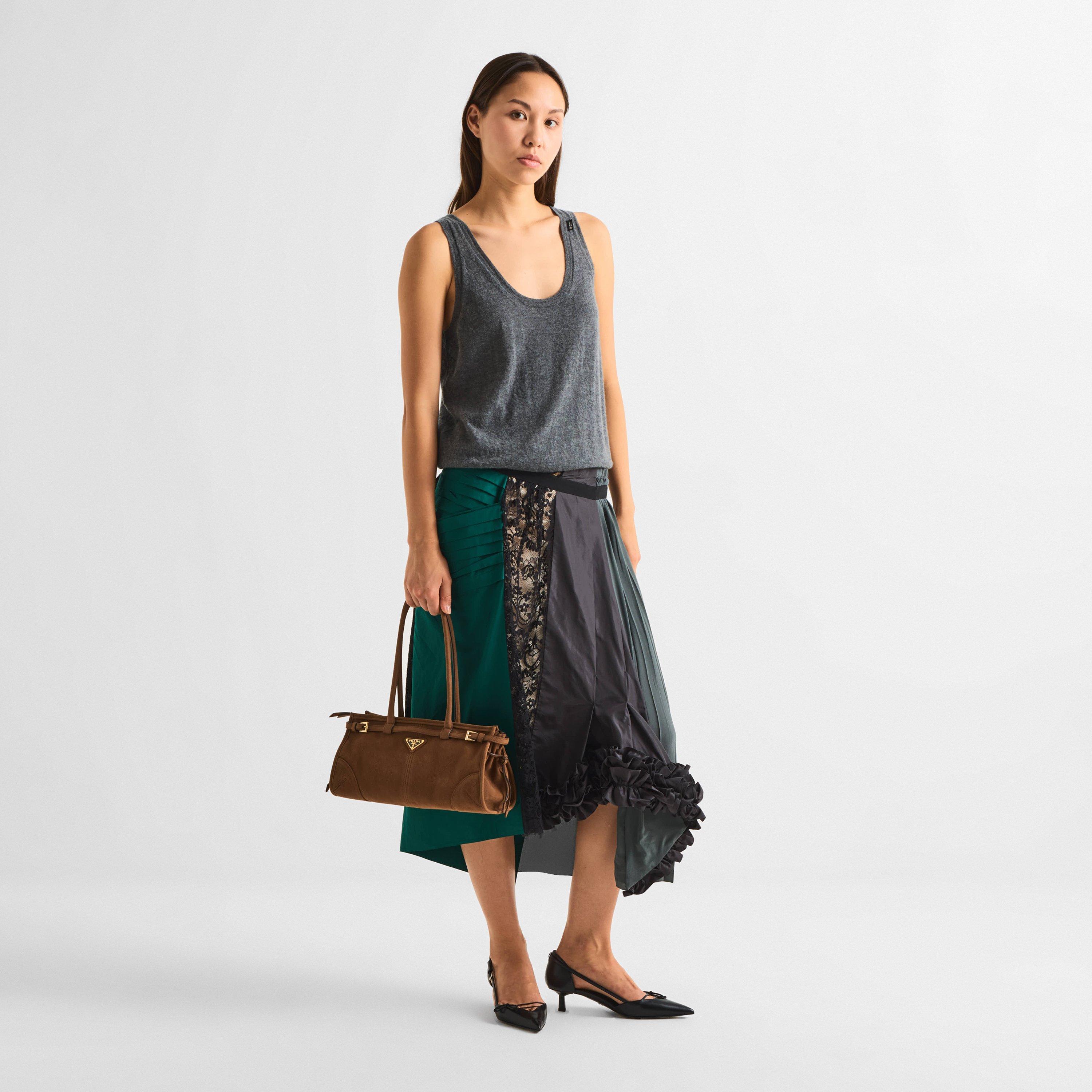 Cacao - Prada - Bonnie medium nubuck leather handbag - 6