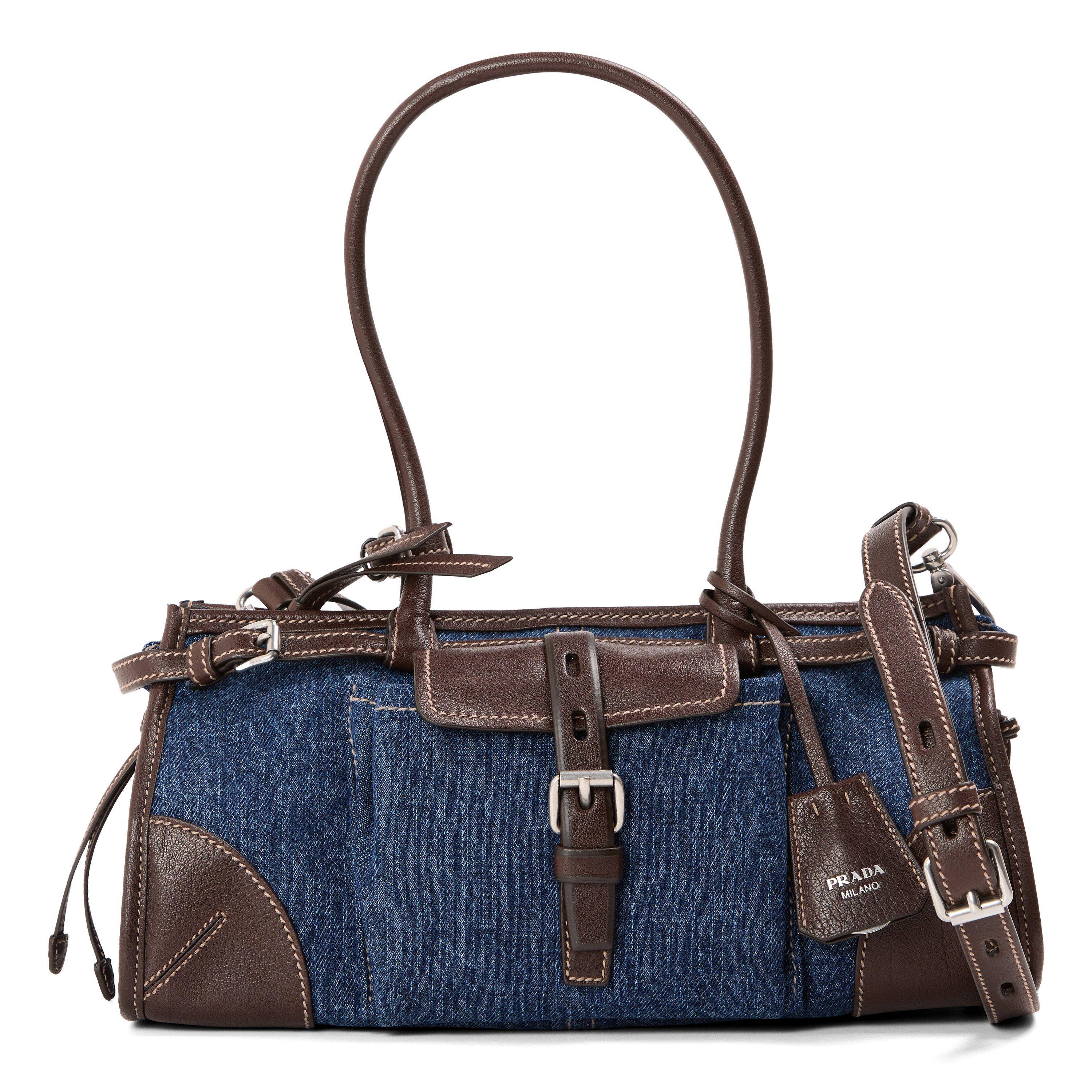 Blu/Caffe - Prada - Women's Top Handle Bag - 1