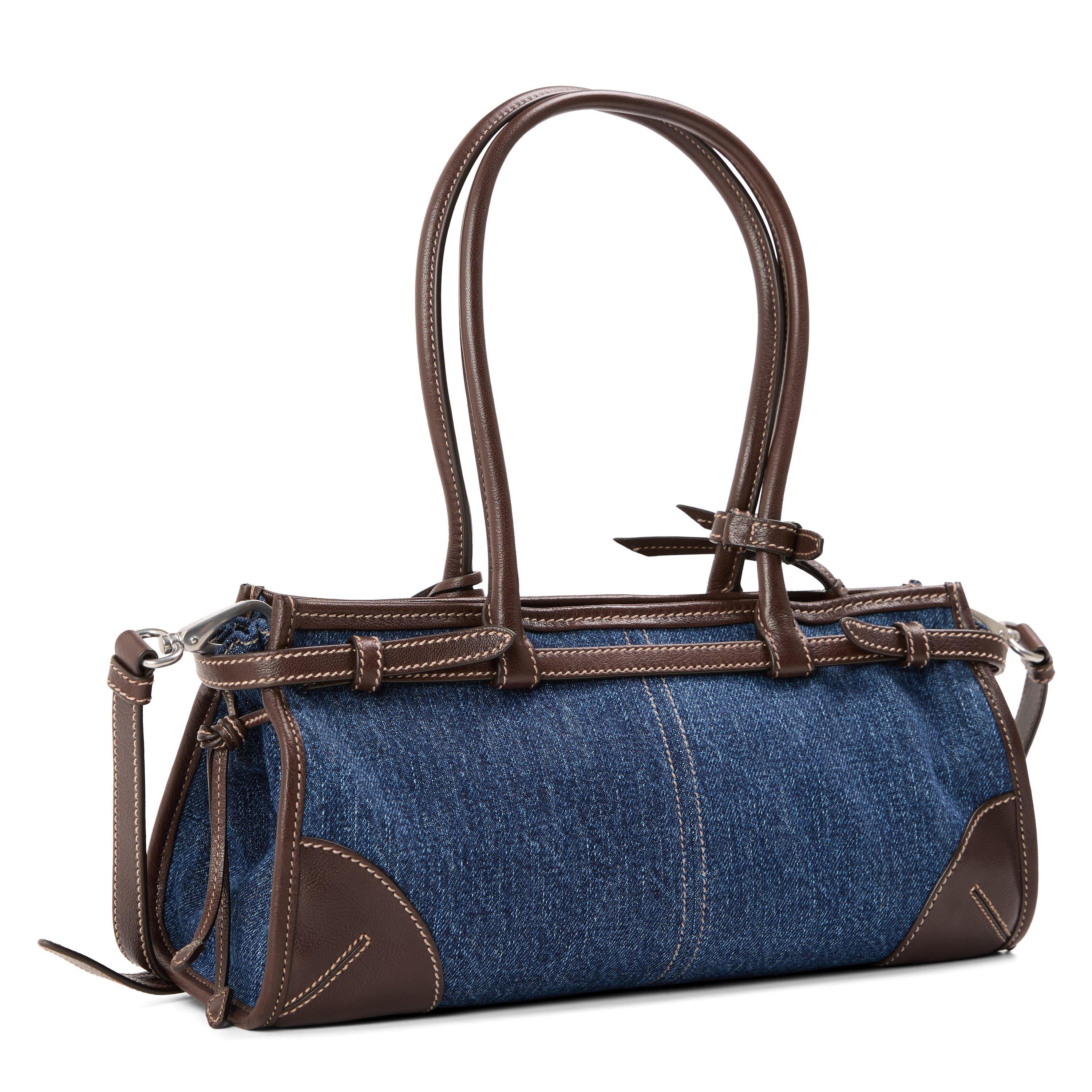 Blu/Caffe - Prada - Women's Top Handle Bag - 2