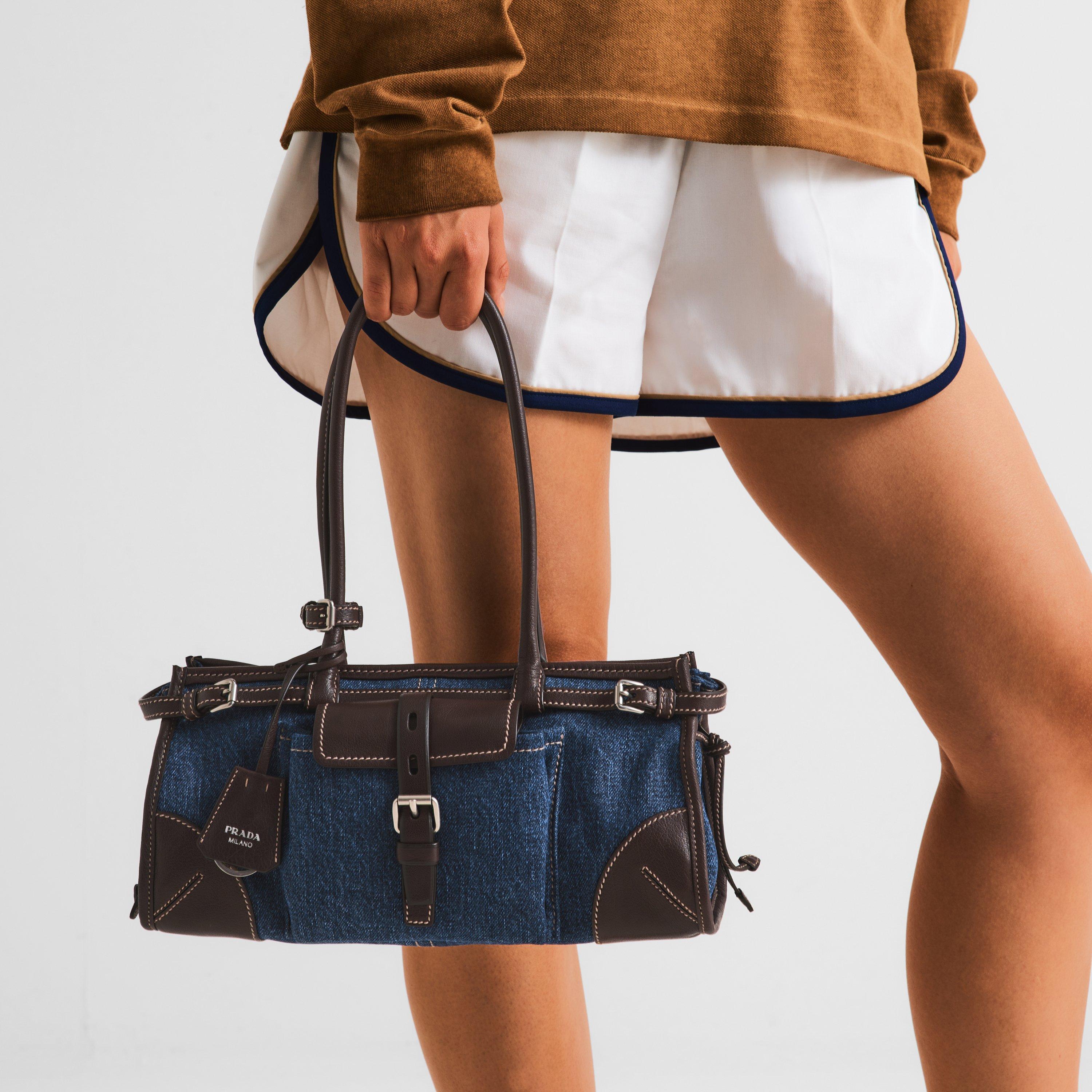 Blu/Caffe - Prada - Women's Top Handle Bag - 3