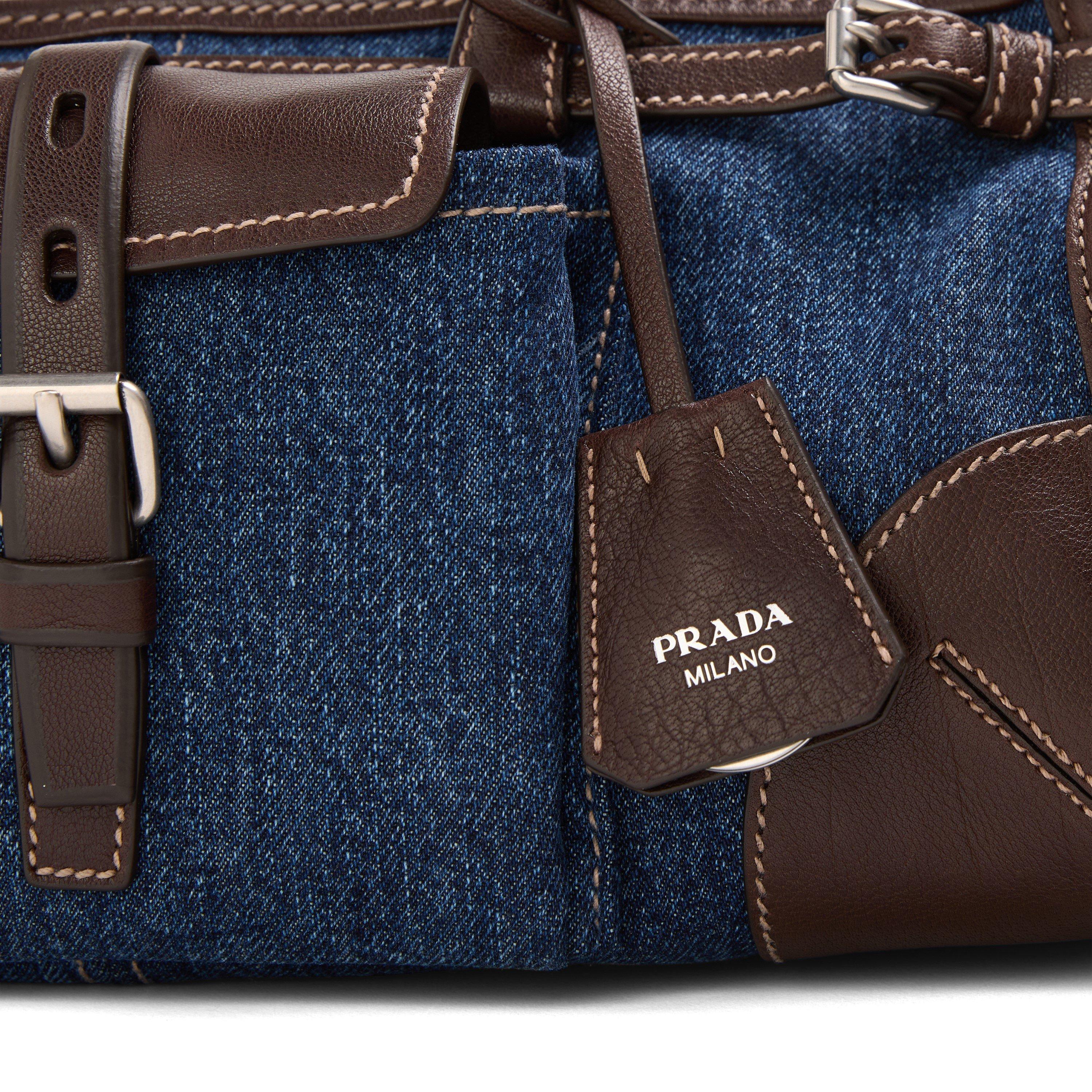 Blu/Caffe - Prada - Women's Top Handle Bag - 3