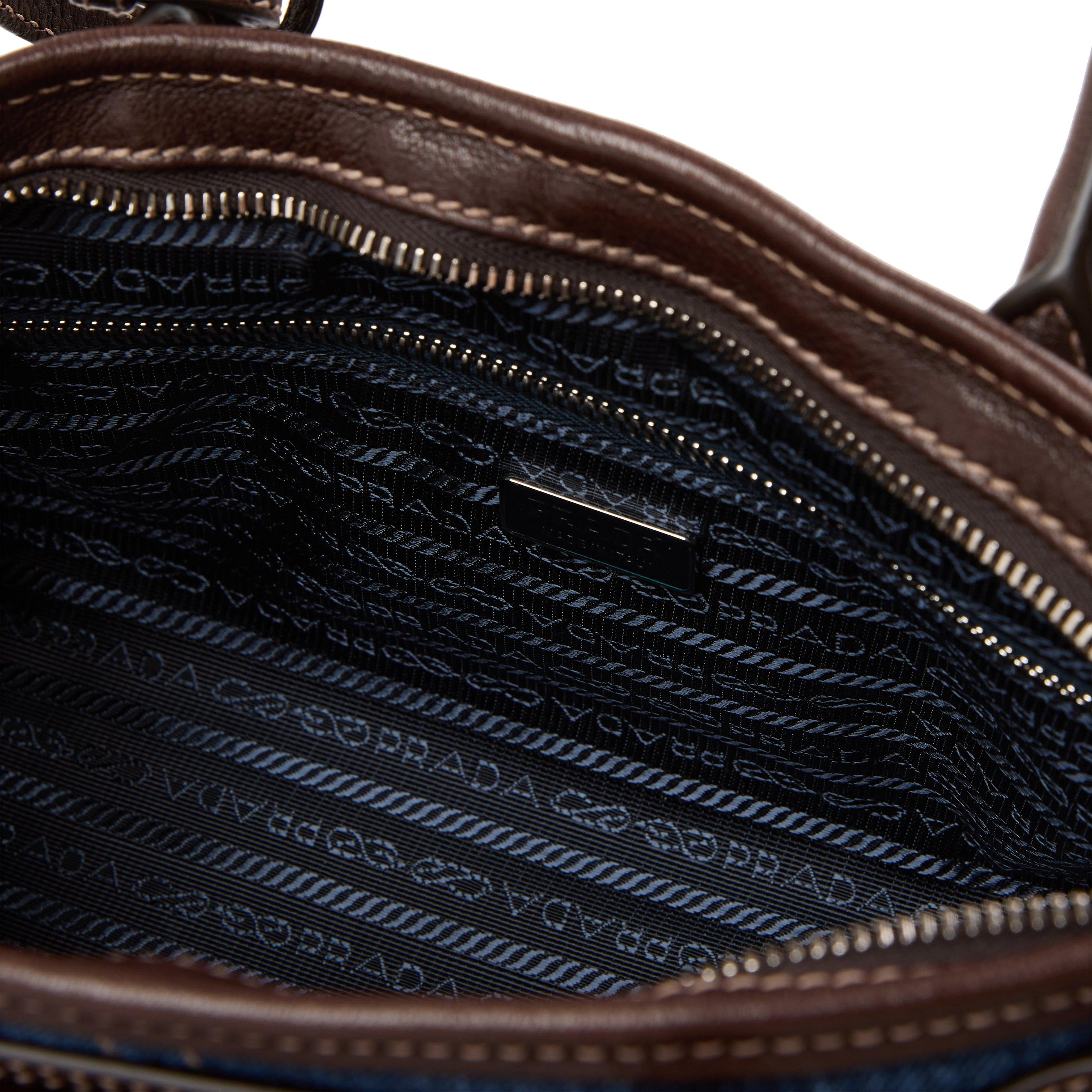 Blu/Caffe - Prada - Women's Top Handle Bag - 4