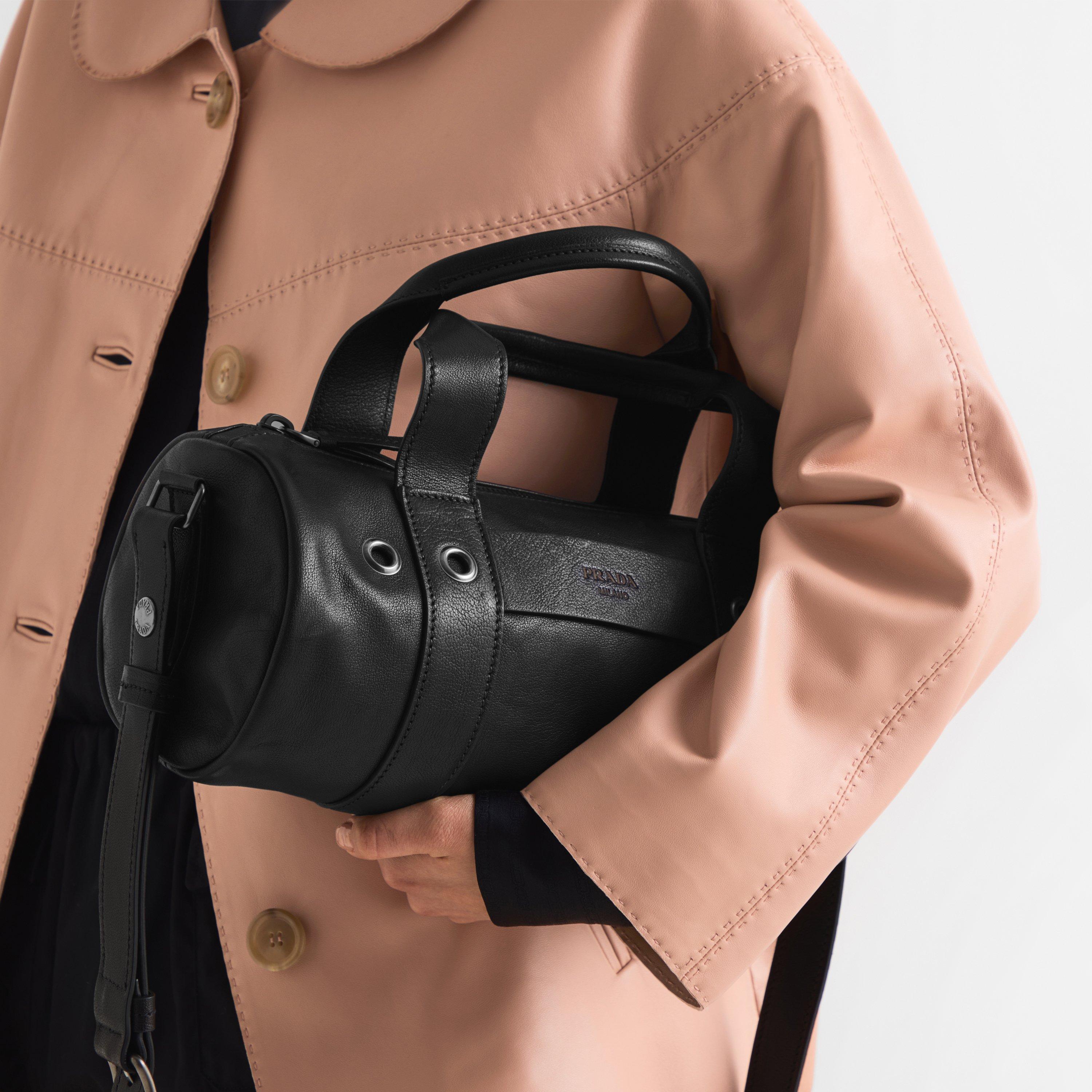 Nero - Prada - Prada Route Large Leather Top Handle Bag - 3