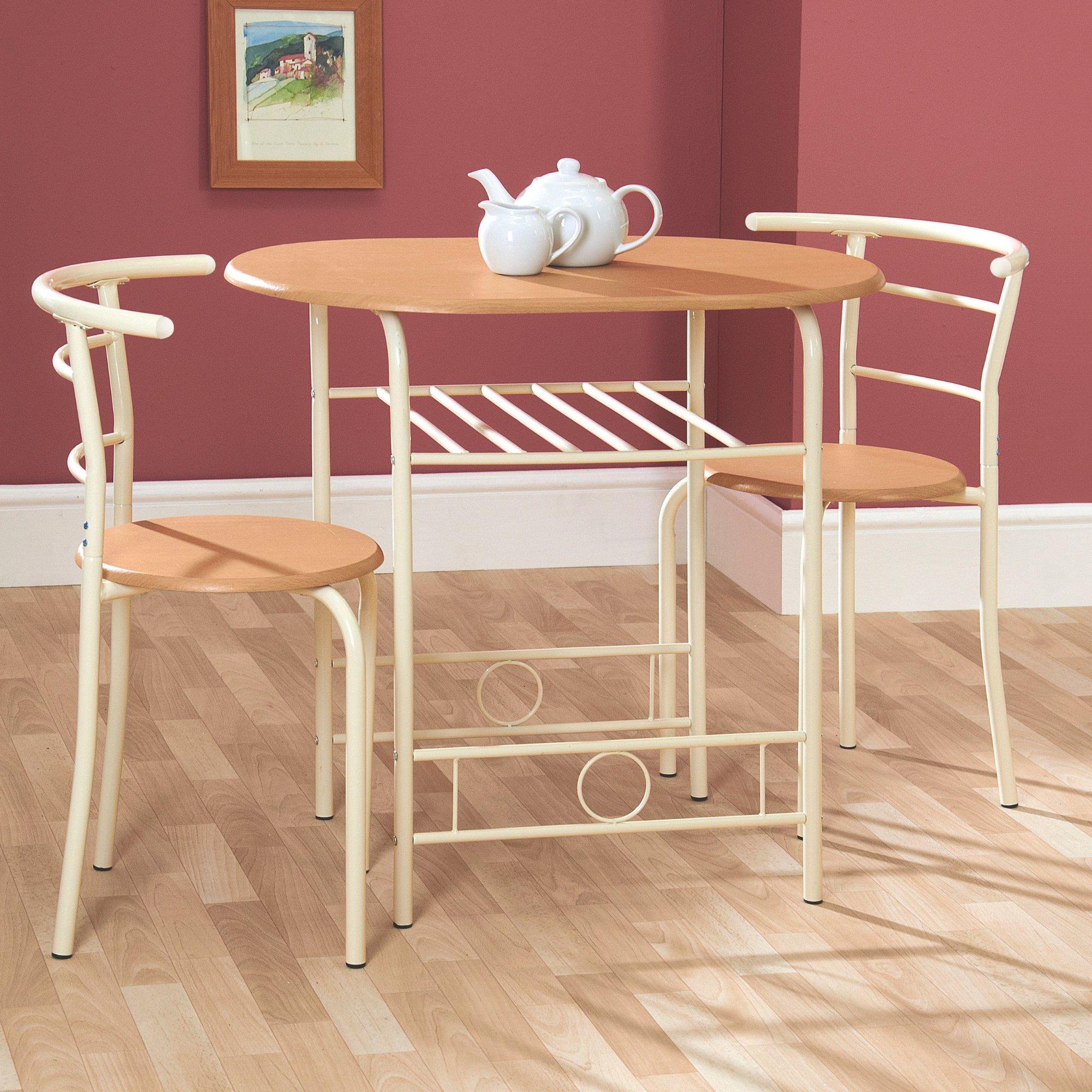 Light Oak - Greenhurst - Space Saving Compact Dining Set - 2