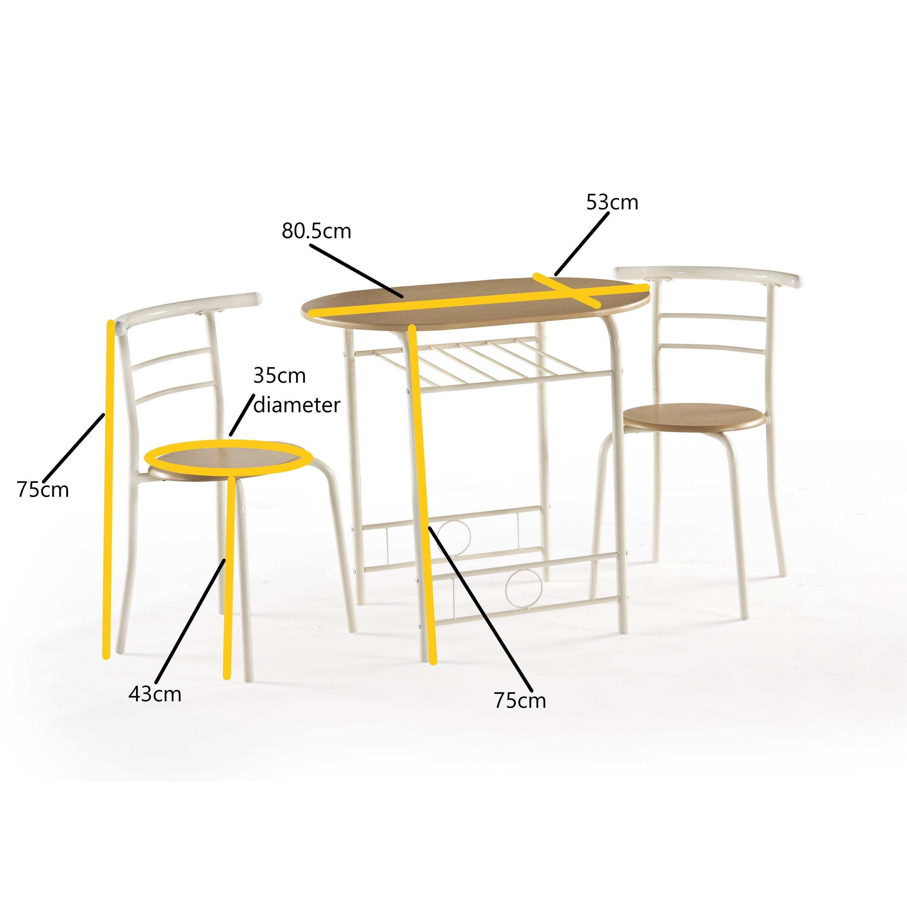 Light Oak - Greenhurst - Space Saving Compact Dining Set - 4