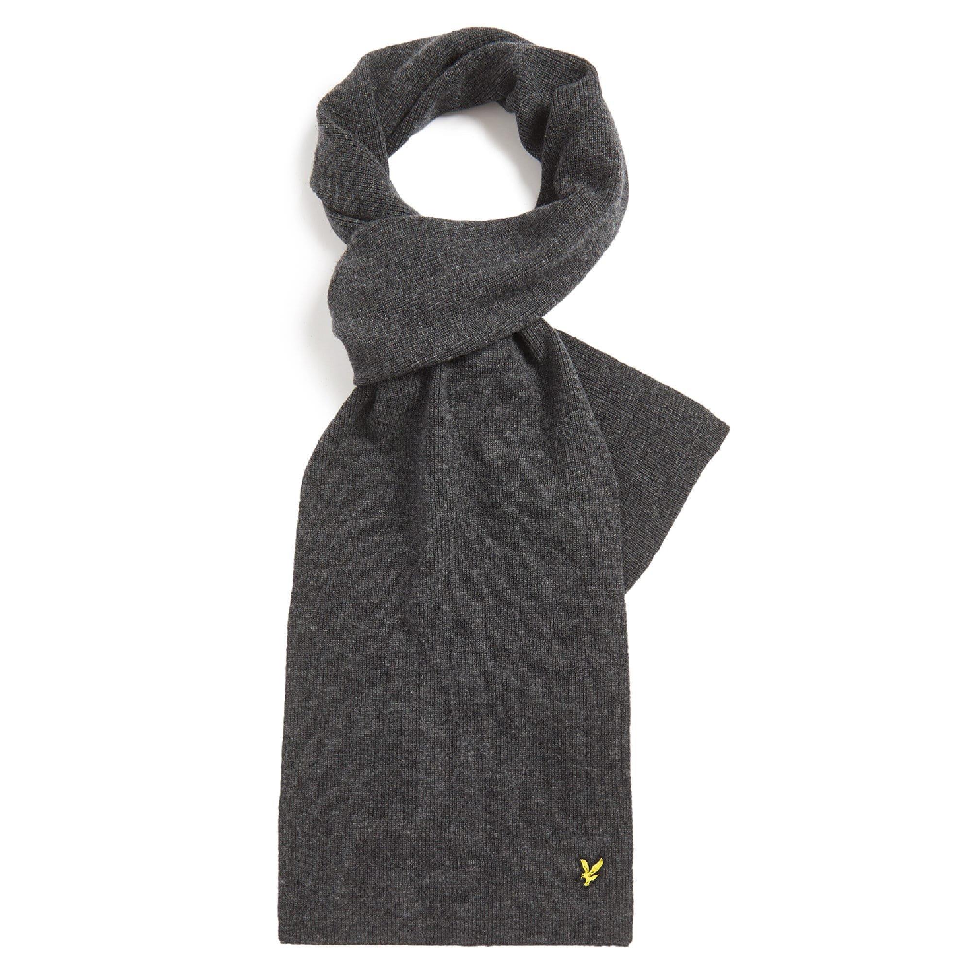 Grey - Lyle and Scott - Lambswool Ribbed Scarf - 1