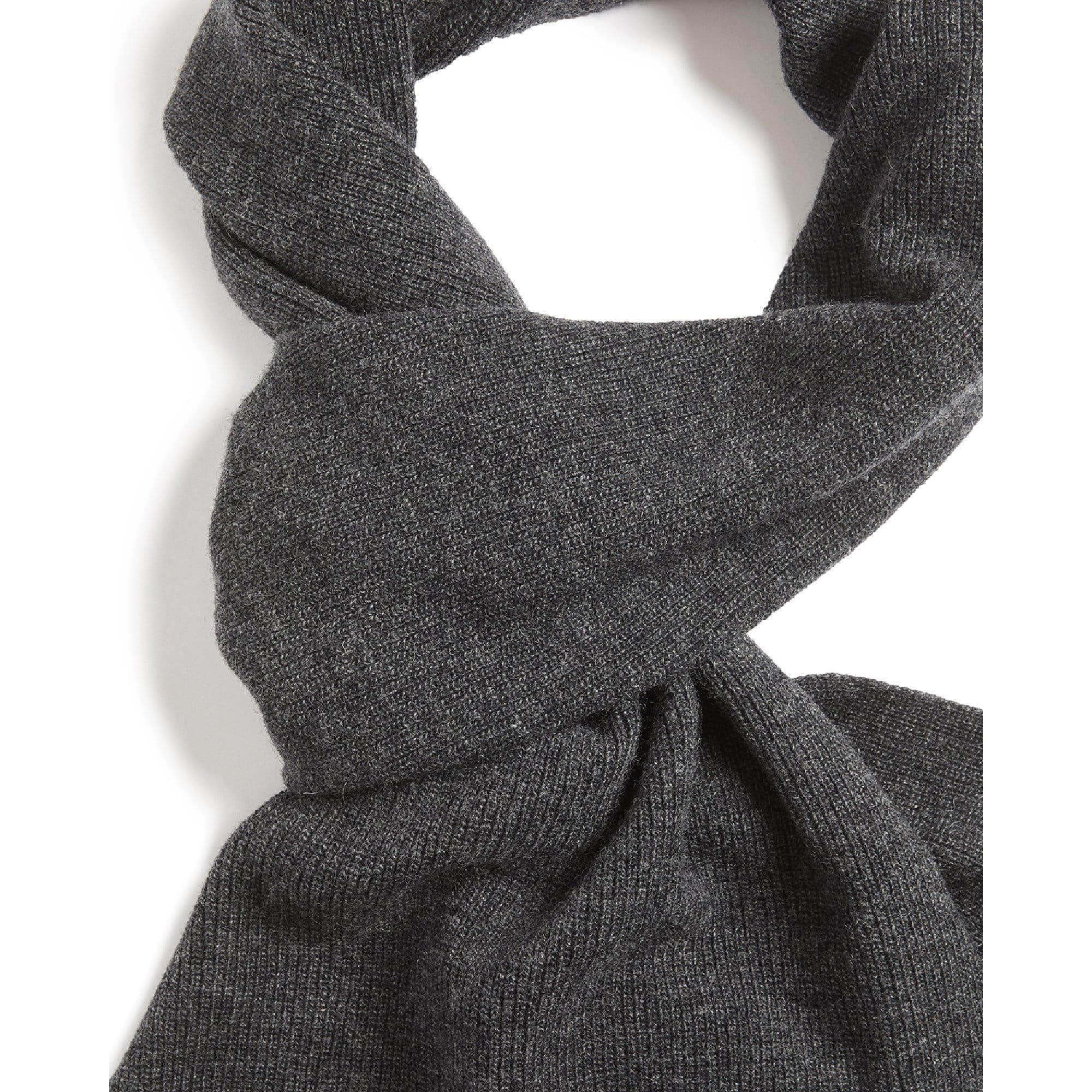 Grey - Lyle and Scott - Lambswool Ribbed Scarf - 2