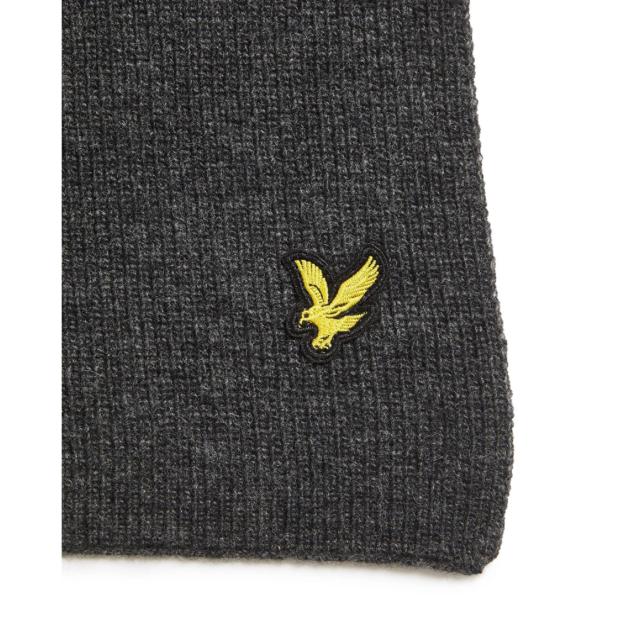 Grey - Lyle and Scott - Lambswool Ribbed Scarf - 3