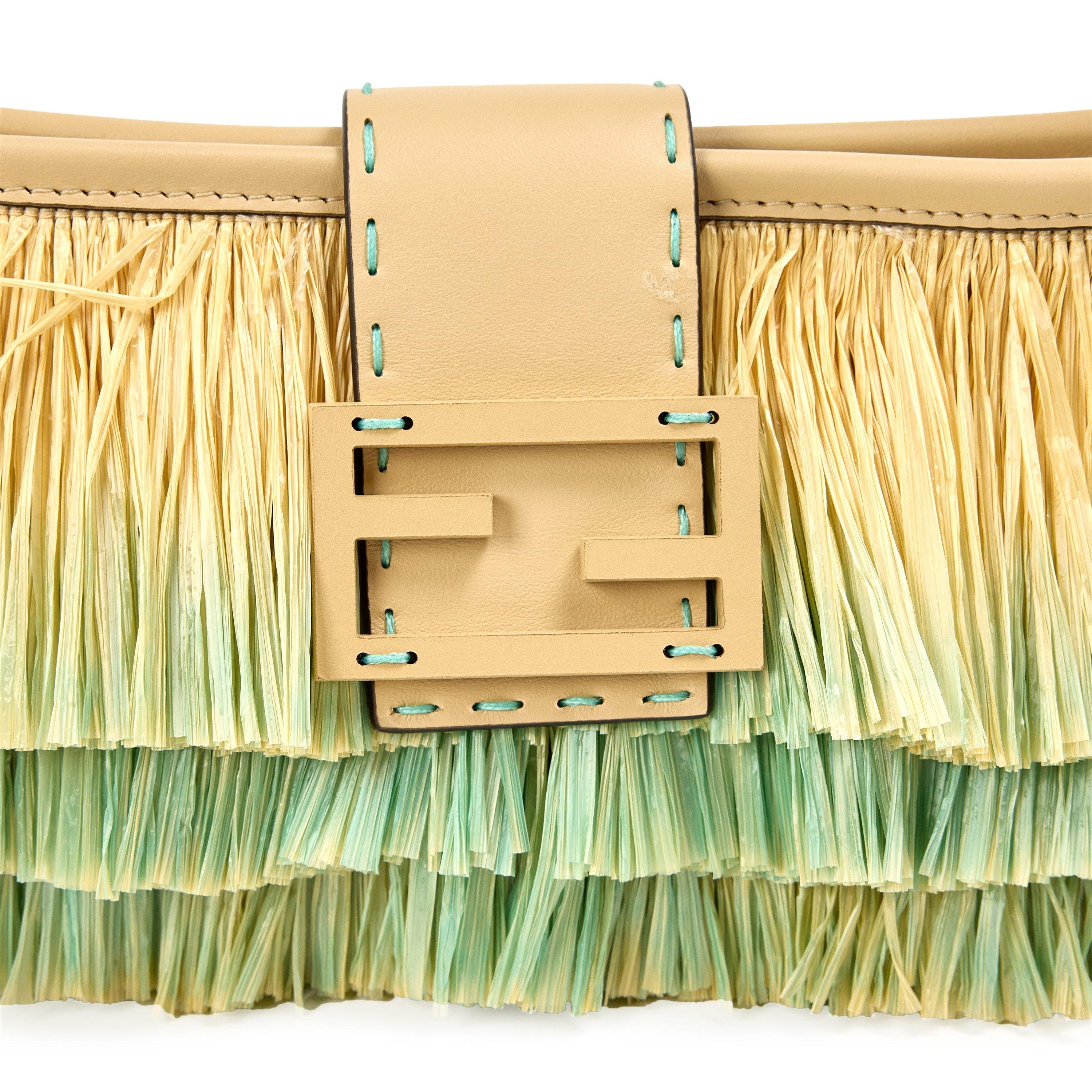 Fairy Green - Fendi - Women's Raffia Baby Shoulder Bag - 3