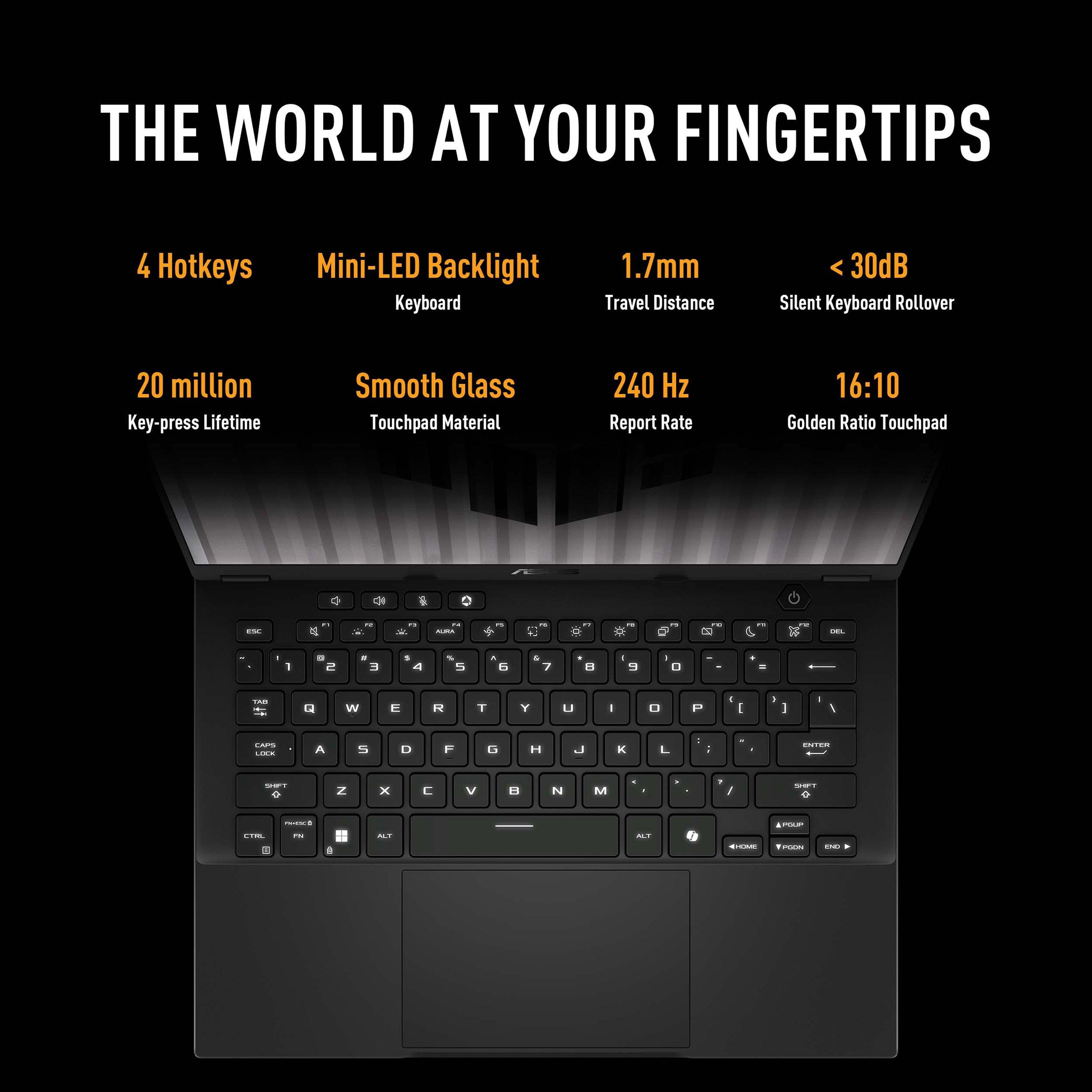 Black - ASUS - ASUS TUF Gaming A14 FA401UH 14Inch Gaming Laptop - AMD Ryzen 7 260 16GB 1TB RTX 5050 - 9