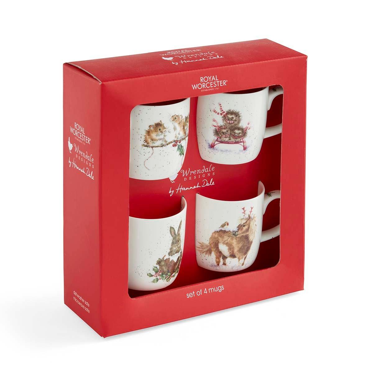 Multi - Royal Worcester Wrendale - Royal Worcester Wrendale Christmas Set of 4 Mugs - 2