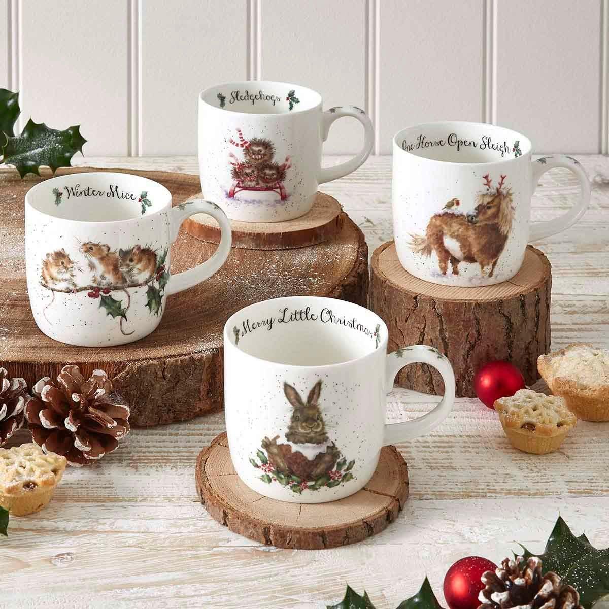 Multi - Royal Worcester Wrendale - Royal Worcester Wrendale Christmas Set of 4 Mugs - 9