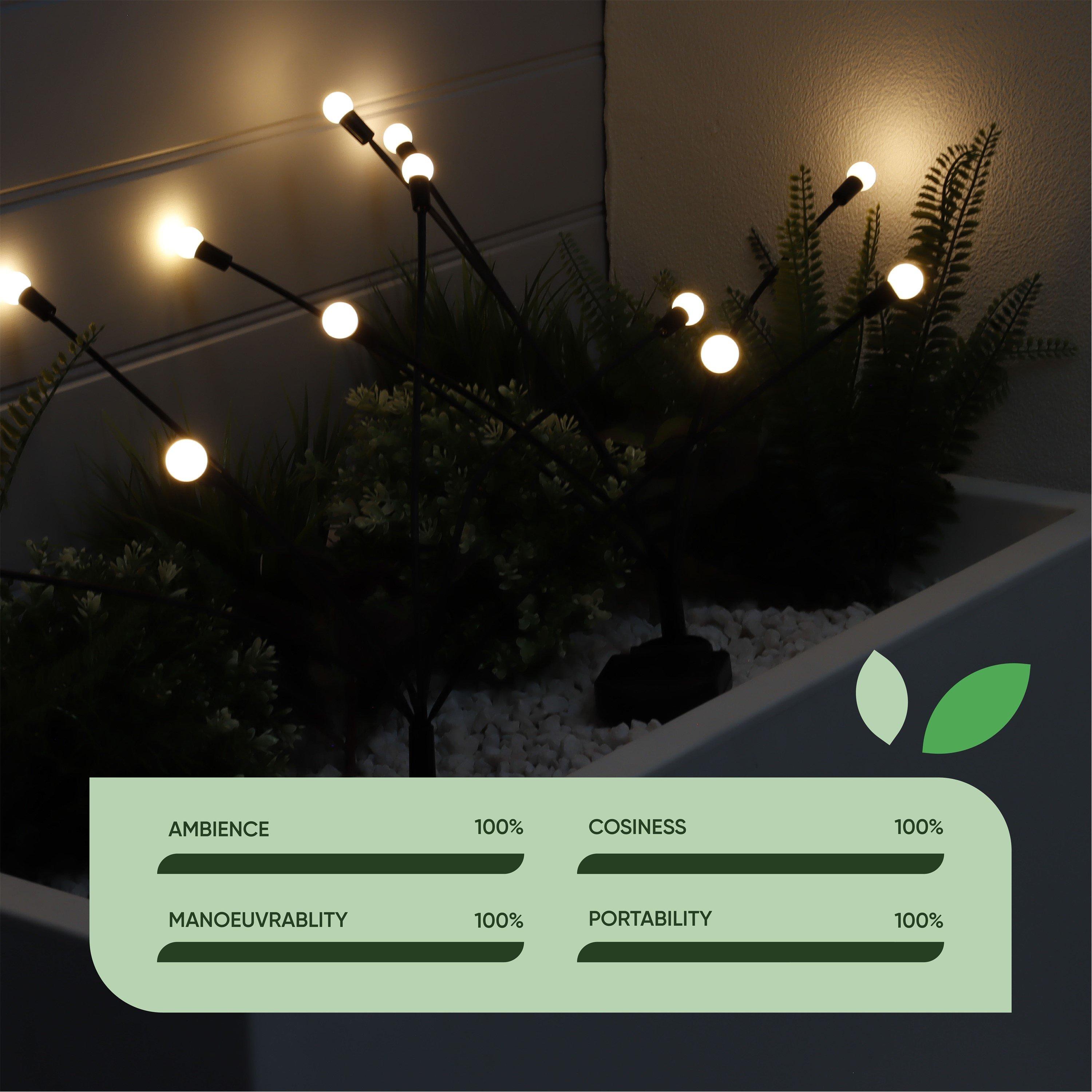 Black - Streetwize - Solar Firefly Lights (Pack of 2) - 5