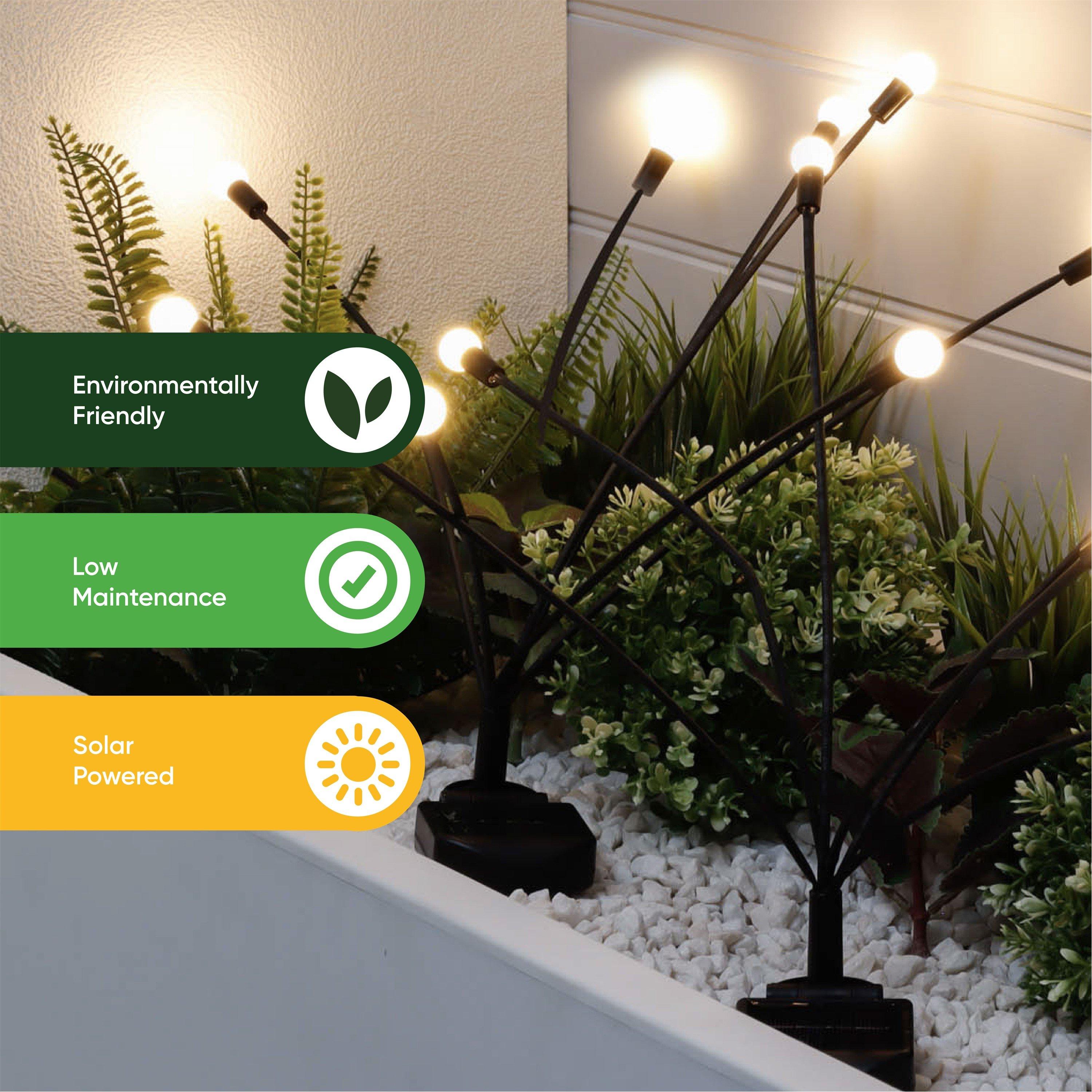 Black - Streetwize - Solar Firefly Lights (Pack of 2) - 6