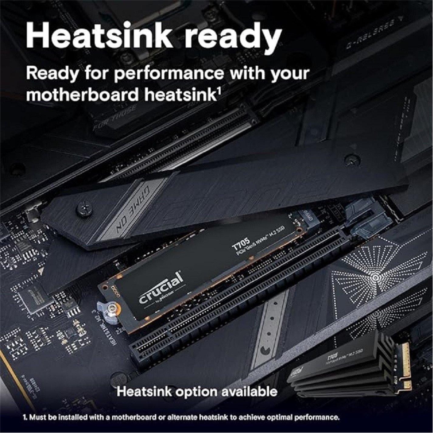 Black - Crucial Technology - T705 1TB PCIe Gen5 NVMe M.2 SSD - 3