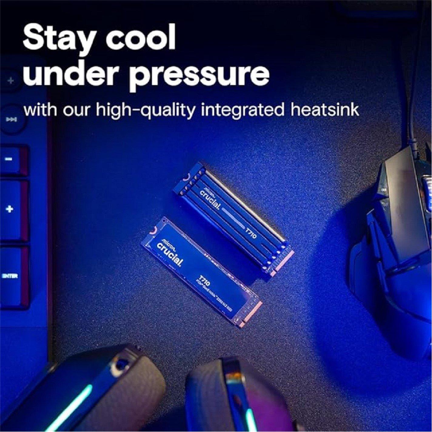 Black - Crucial Technology - T710 1TB PCIe Gen5 NVMe 2280 M.2 SSD with heatsink - 3