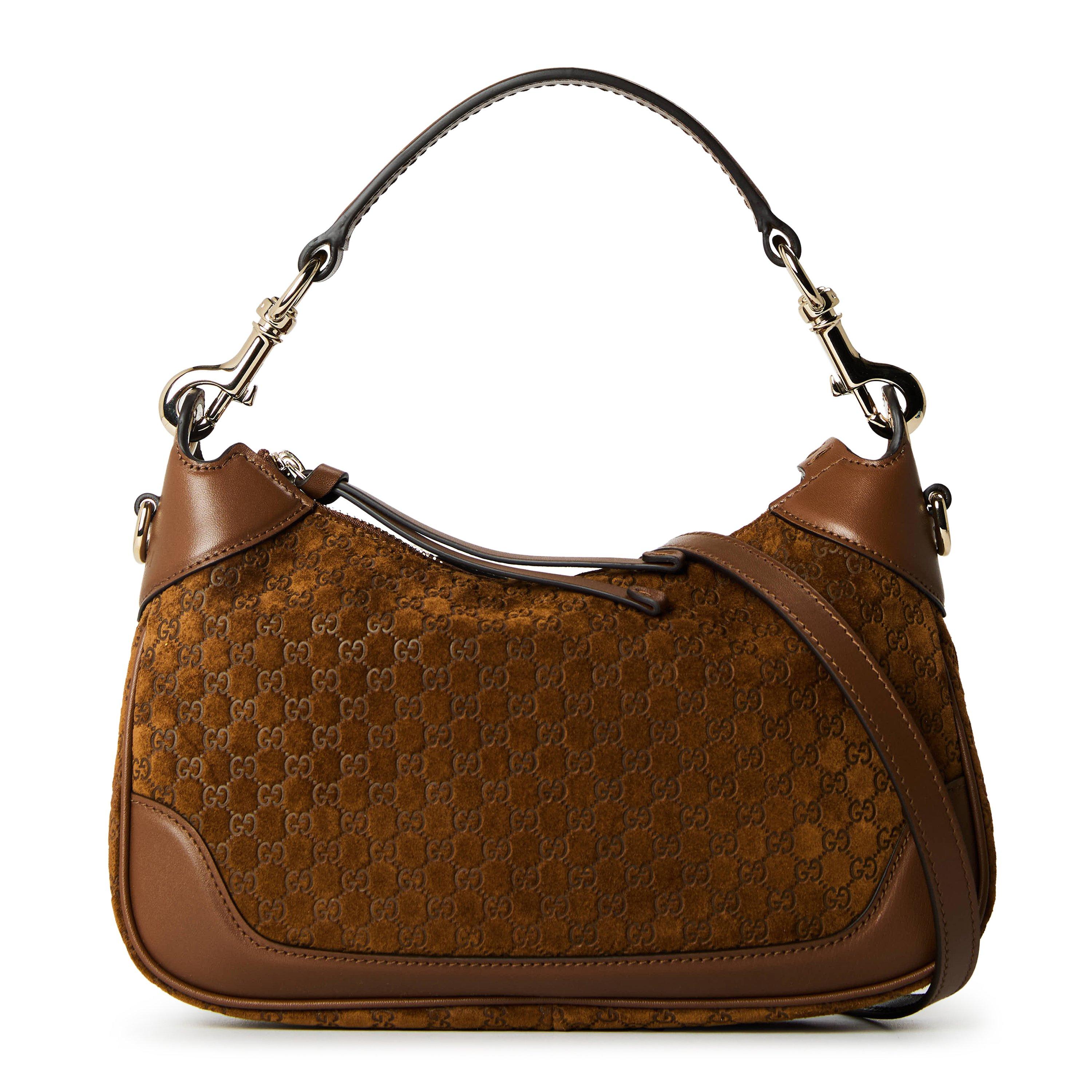 Pepper Brown - Gucci - Gucci Suede Hobo Bag - 1