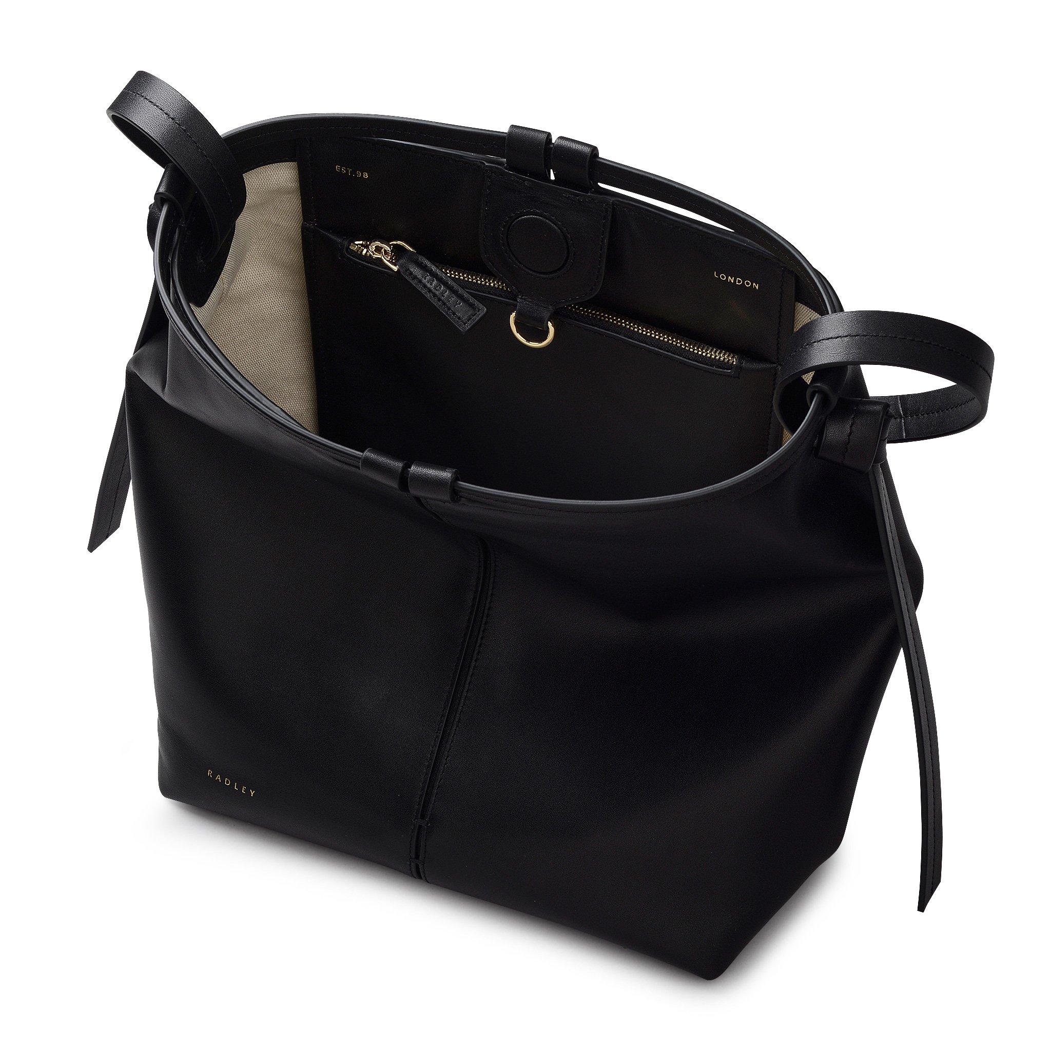 BLACK - Radley - Women's Connaught Leather Shoulder Strap Magnetic Bucket Bag - 3