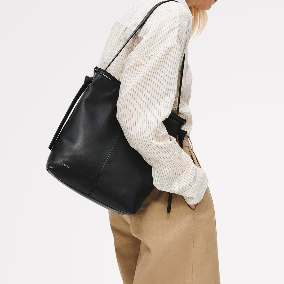 BLACK - Radley - Women's Connaught Leather Shoulder Strap Magnetic Bucket Bag - 6