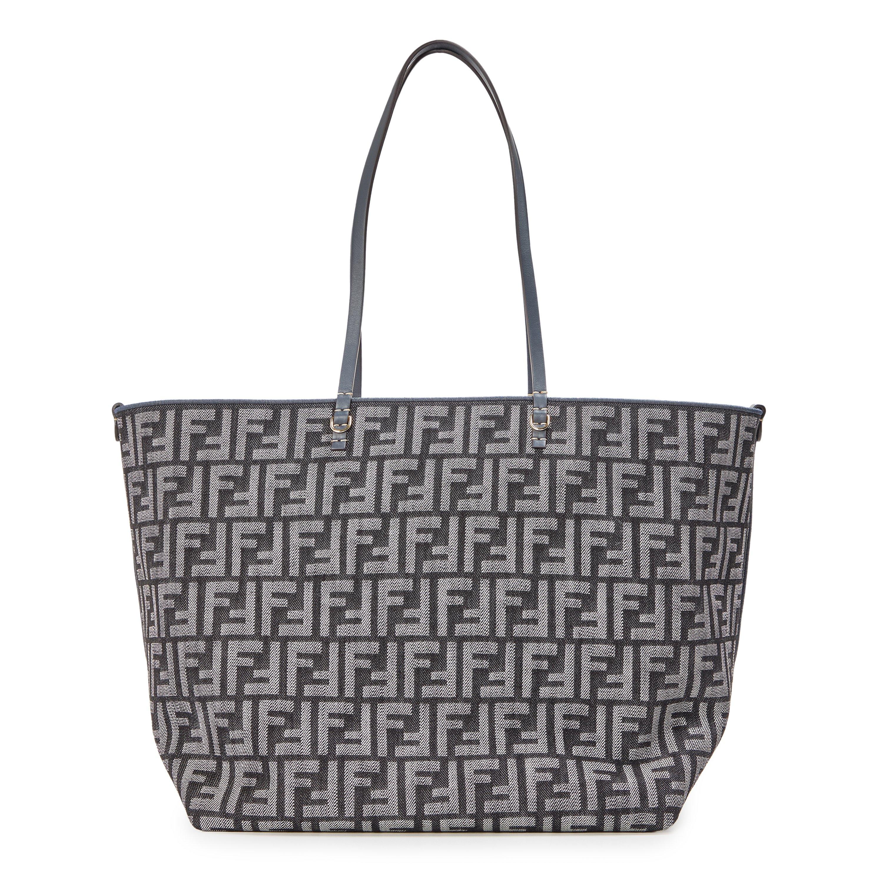 Nero/Blu - Fendi - Women's Woven Shopper Tote Bag - 1