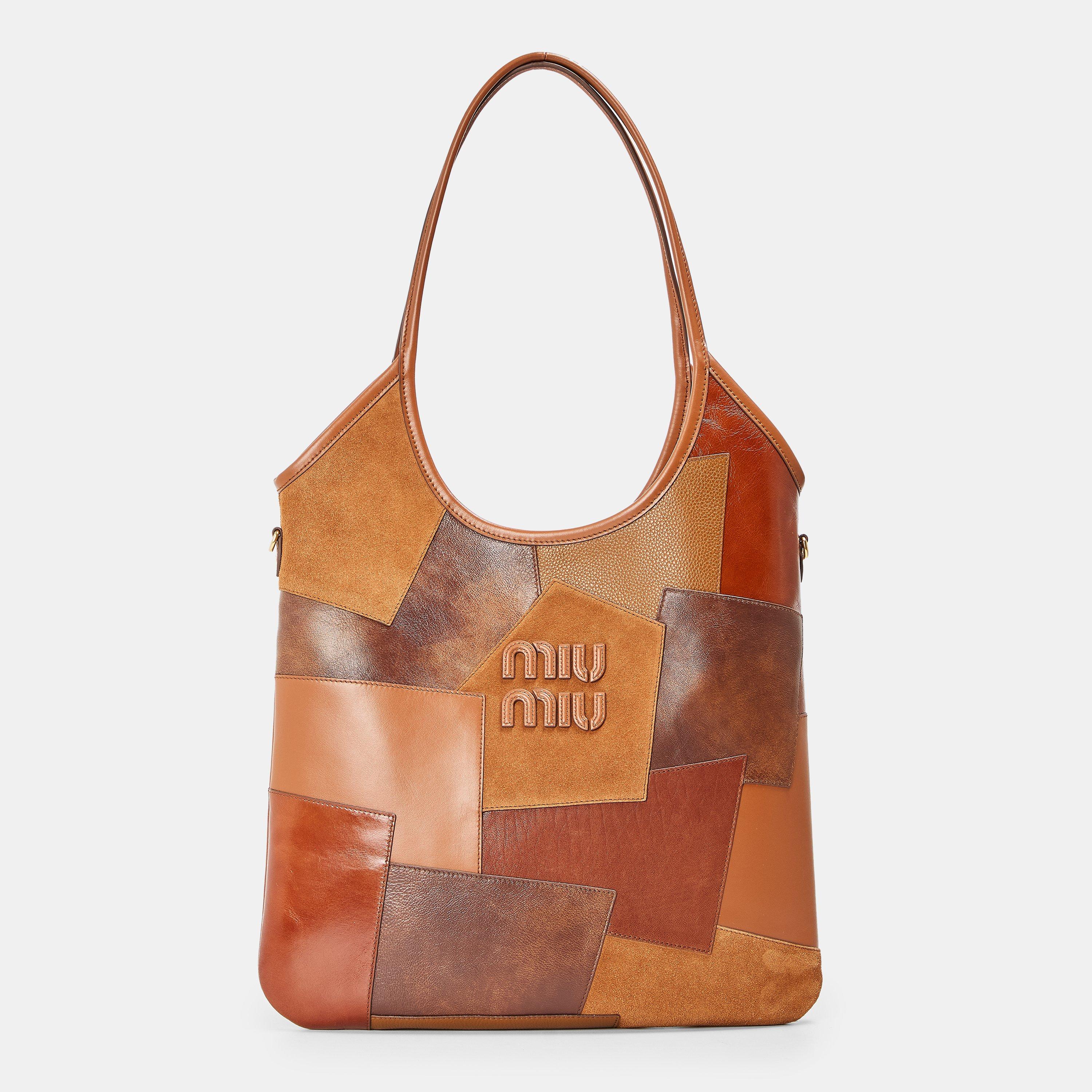 Cognac - Miu Miu - Women's Patch Ivy Tote Bags - 1
