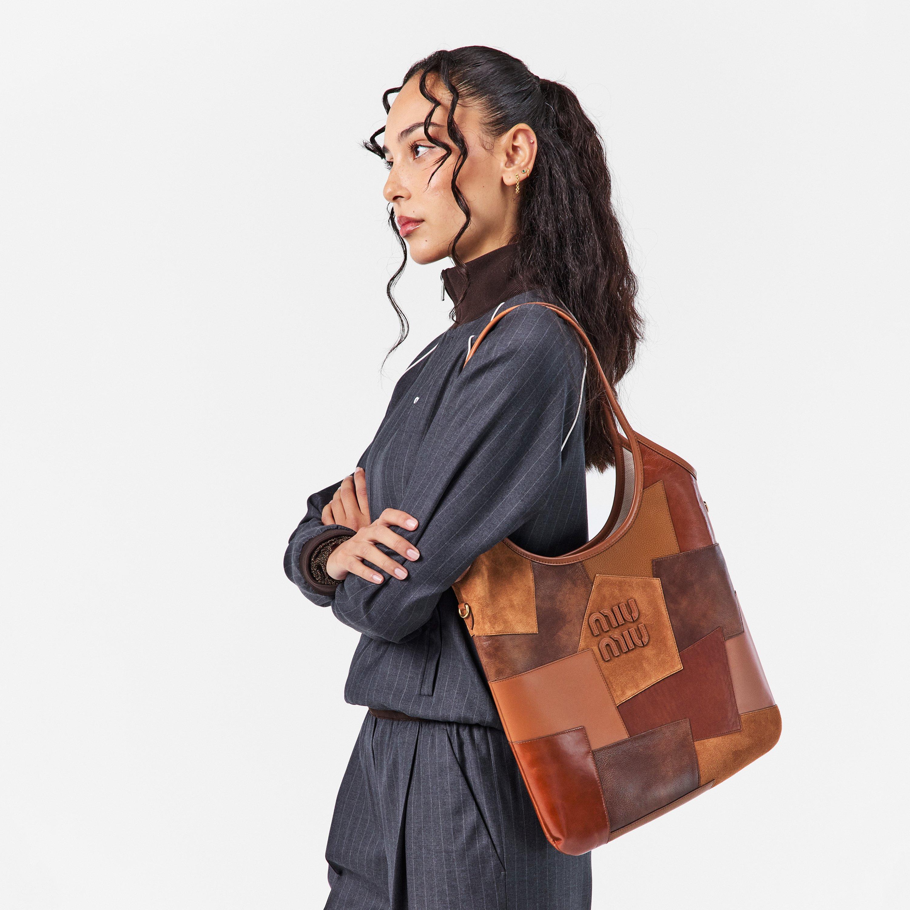 Cognac - Miu Miu - Women's Patch Ivy Tote Bags - 3