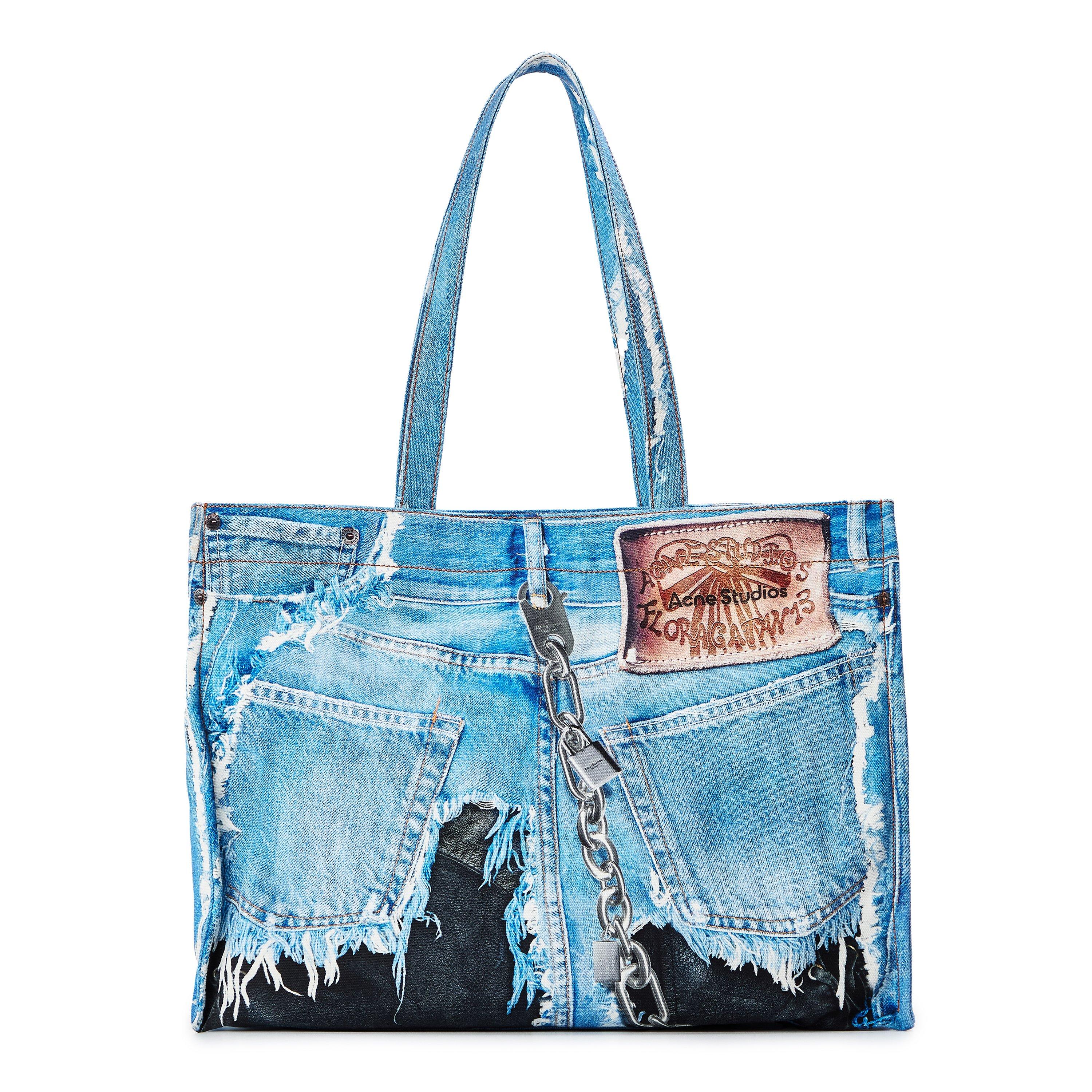 Acne Studios Womens Denim Print Tote - MID BLUE