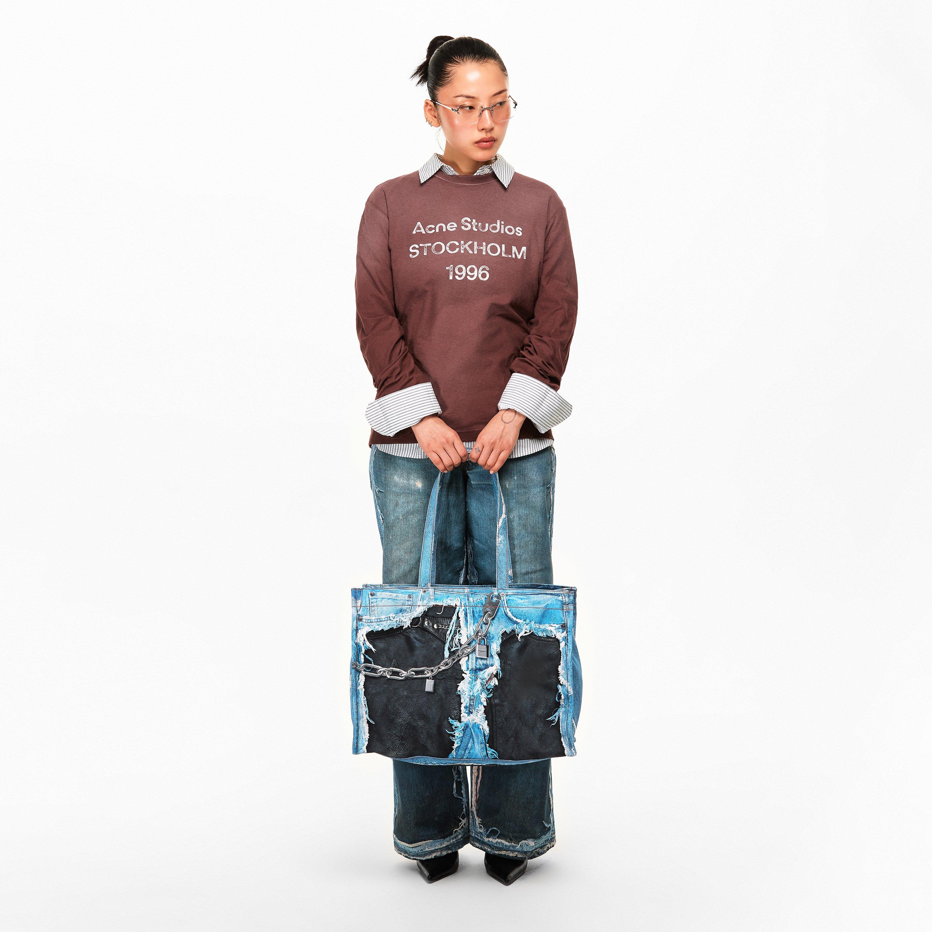 Acne Studios Womens Denim Print Tote | Flannels