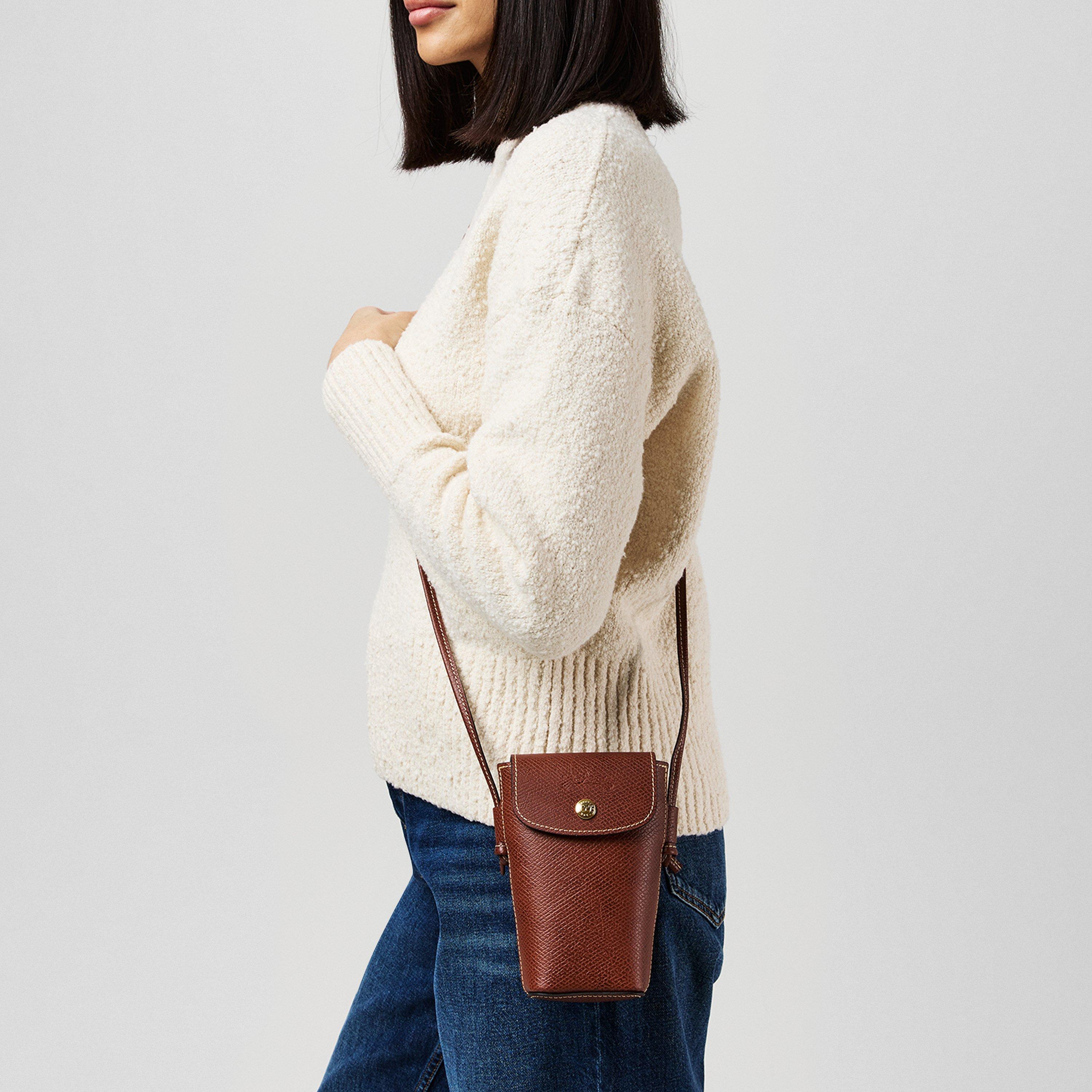 Brun - Longchamp - Women's Plain Leather Epure Crossbody Bag - 2