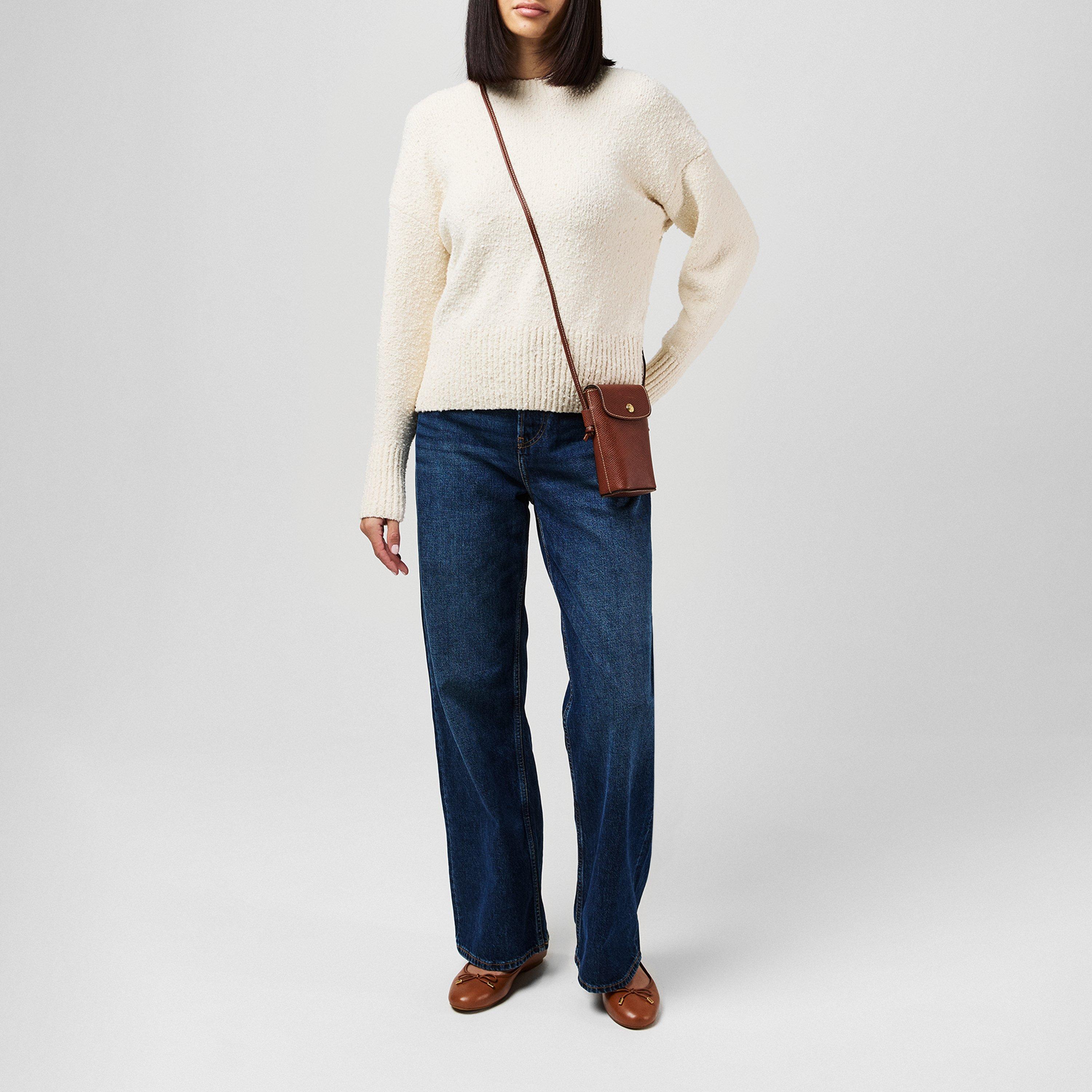 Brun - Longchamp - Women's Plain Leather Epure Crossbody Bag - 5