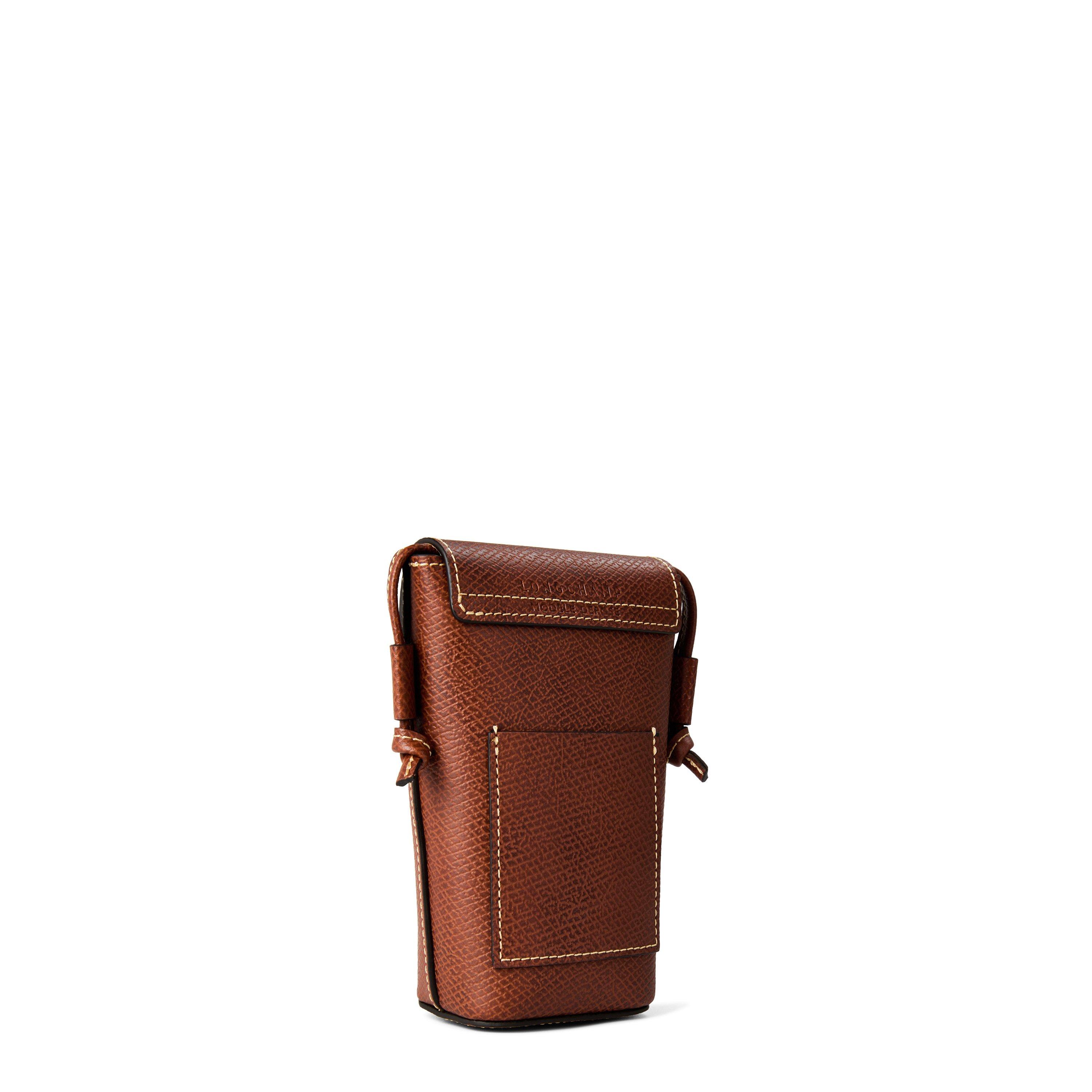 Brun - Longchamp - Women's Plain Leather Epure Crossbody Bag - 3